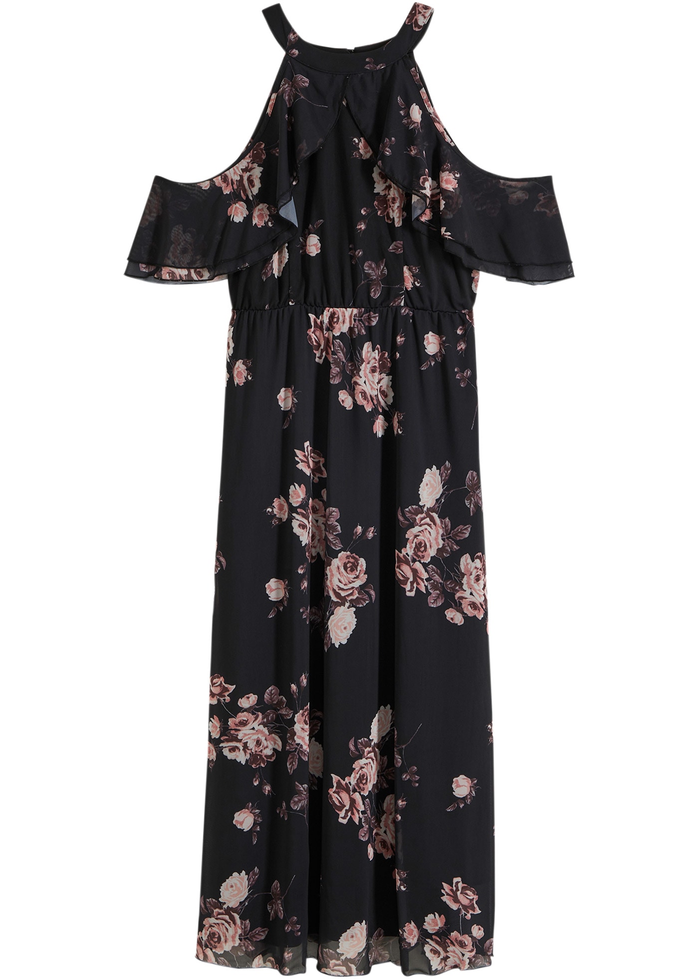 bonprix Maxikleid »Maxikleid aus Mesh« für eleganten Auftritt, aus leichtem Mesh-Material, lockere Passform