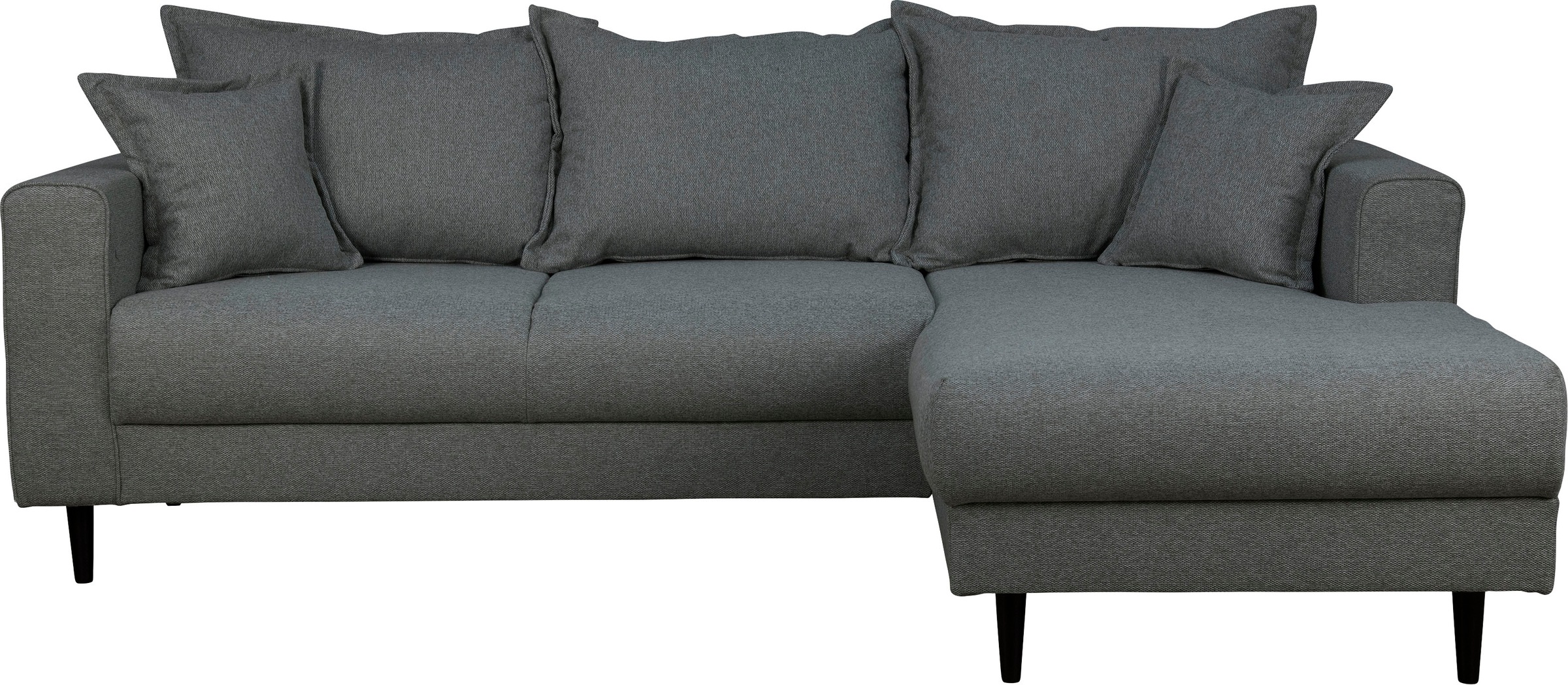 Home affaire Ecksofa »VEYRAS L-Form, hoher Sitzkomfort, Maße B/T/H: 230/150/76 cm«, mit Wellenunterfederung, incl. Rückenkissen und Zierkissen