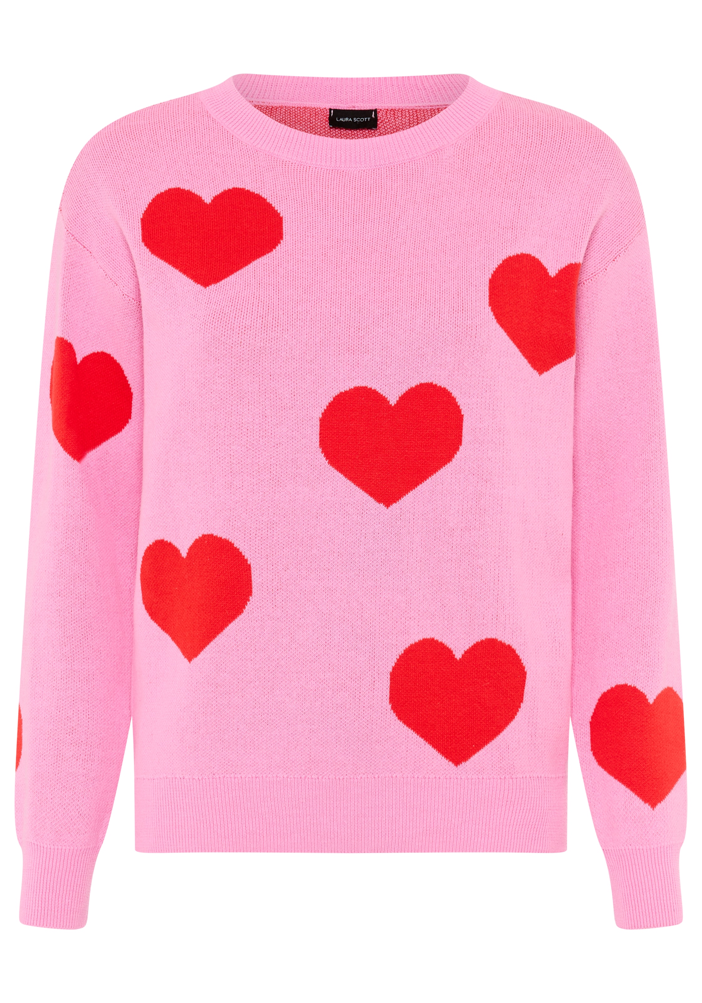 Laura Scott Jacquardpullover aus Baumwolle mit Herzmuster