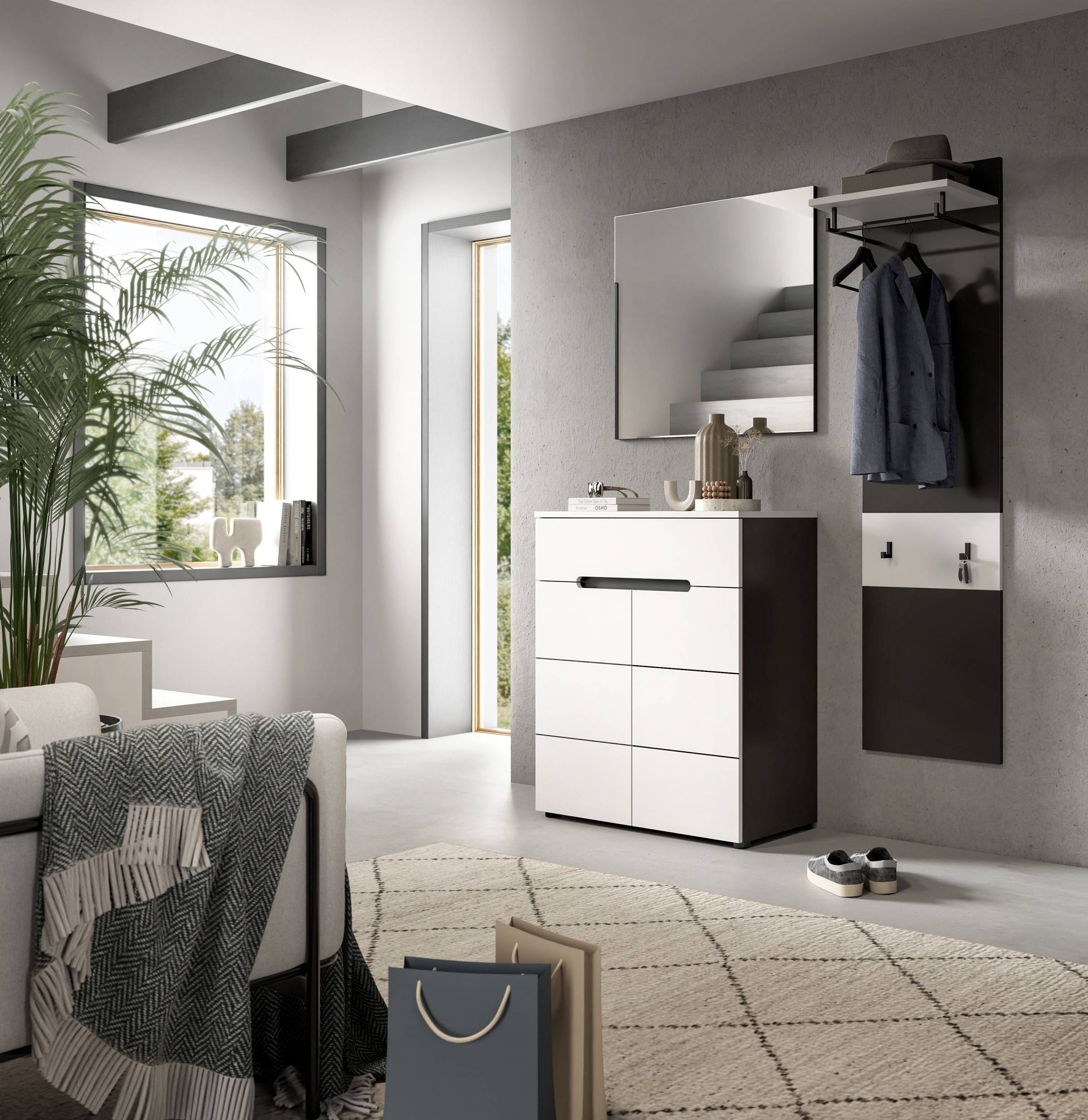 Home affaire Garderobenpaneel »REHAT, TOPSELLER!, Höhe 165 cm, Hutablage, 2 Haken, Garderobenstange« in verschiedenen Farben erhältlich, 1 Stk. tlg. Paneel, Wandboard, Garderobe, Garderobenleiste, Garderobenboard