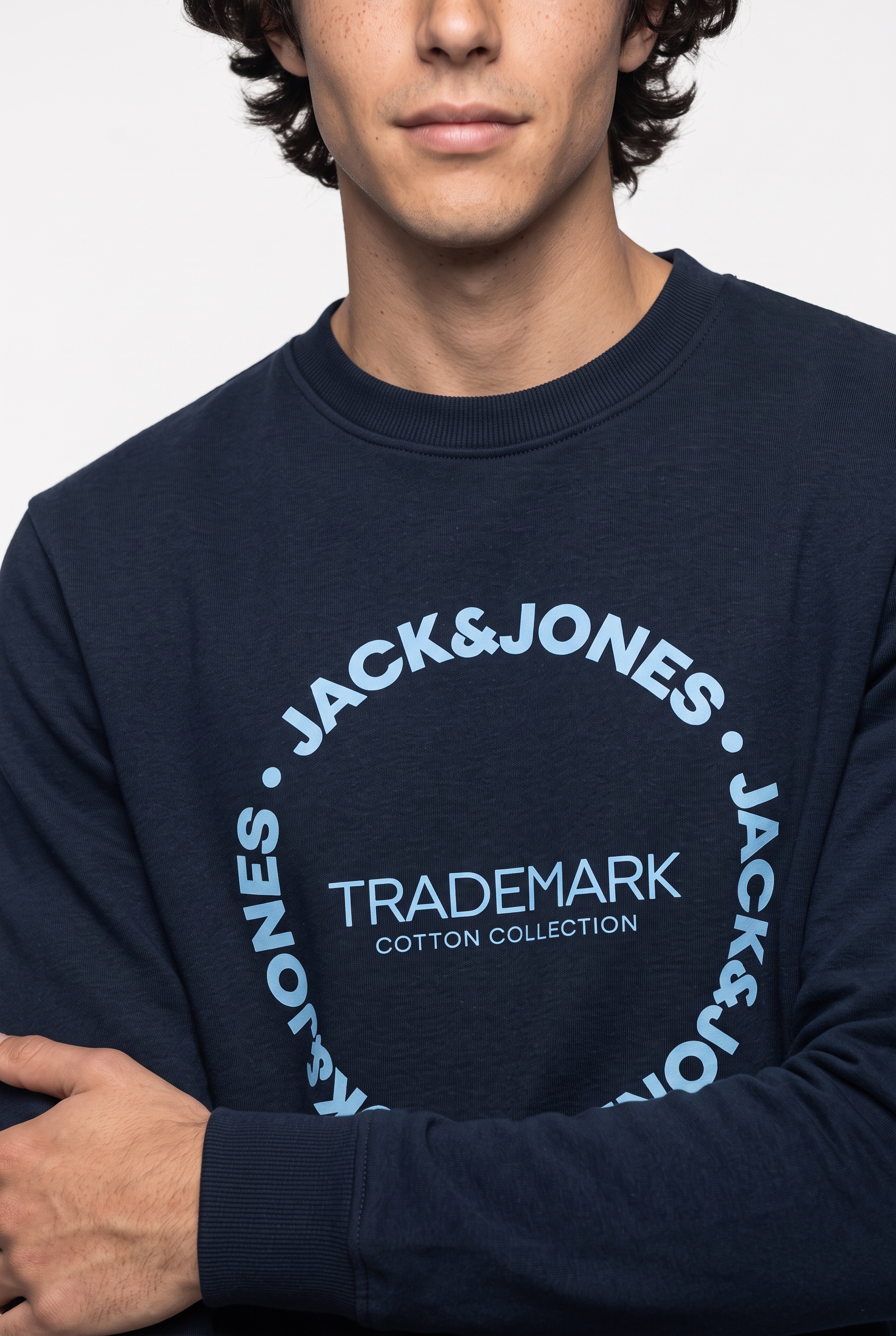 Jack & Jones Sweatshirt »JJBENSON SWEAT CREW NECK«, Materialmix, regular fit
