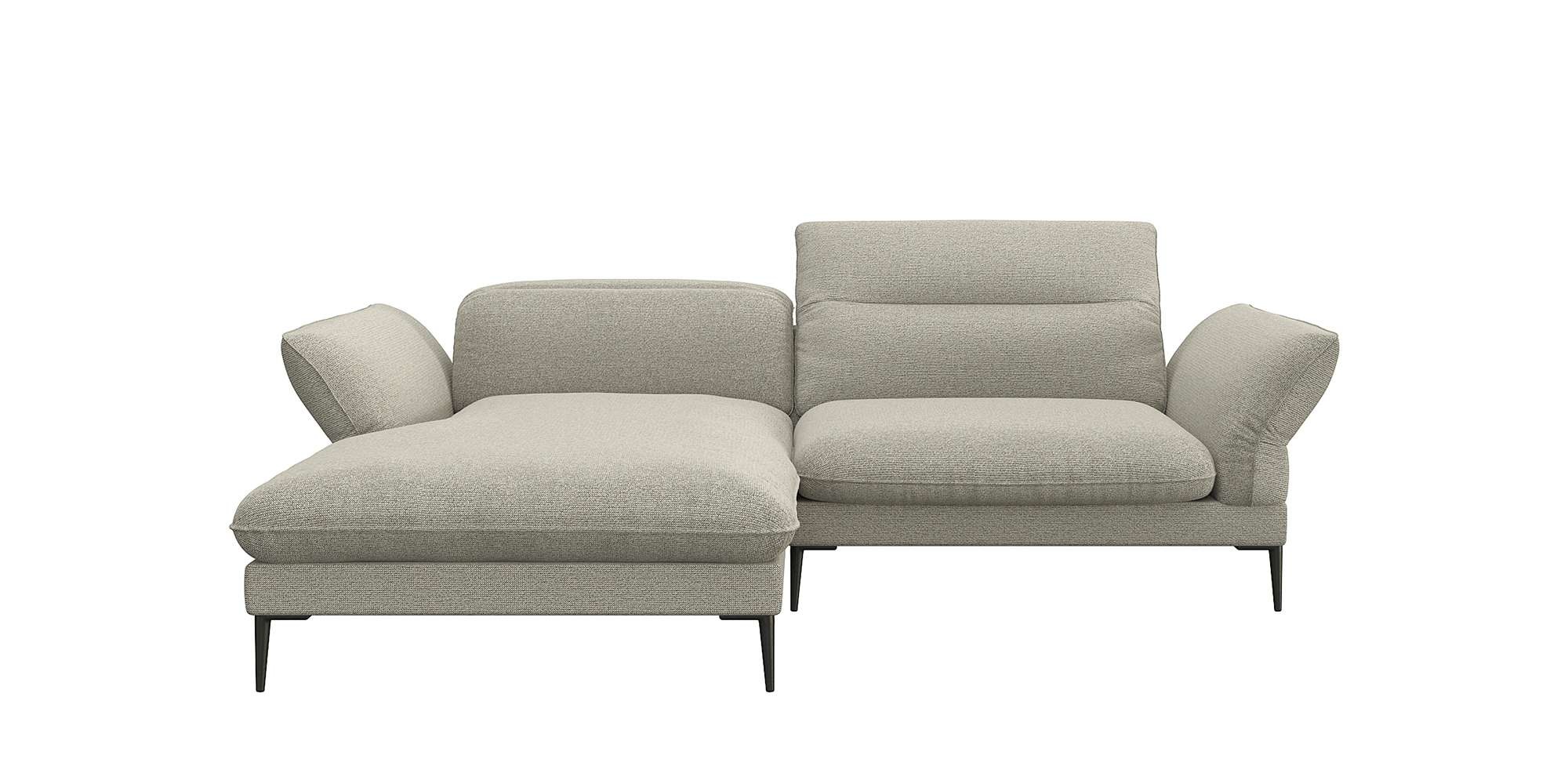 FLEXLUX Ecksofa »Salino, Funktionssofa mit Recamiere, Relaxsofa, Ecksofa«, Sofa mit Arm- und Kopfteil-Verstellungen, Kaltschaum & Stahl-Wellen