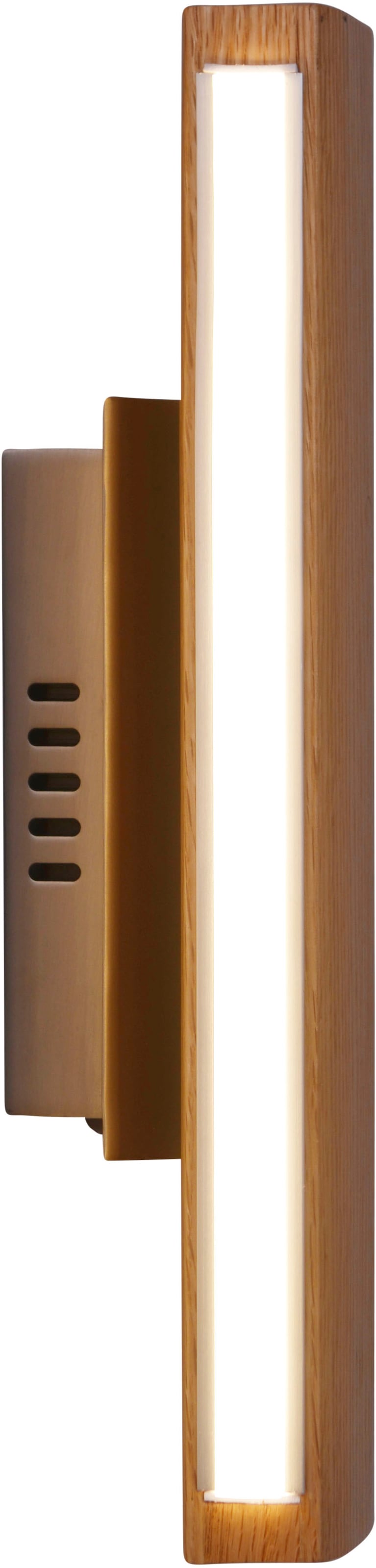 näve LED Wandleuchte »Rondo« LED-Modul 1 Stk. Warmweiß Schirm Eichenholz, L: 35cm, warmweißes Licht, abgerundete Form