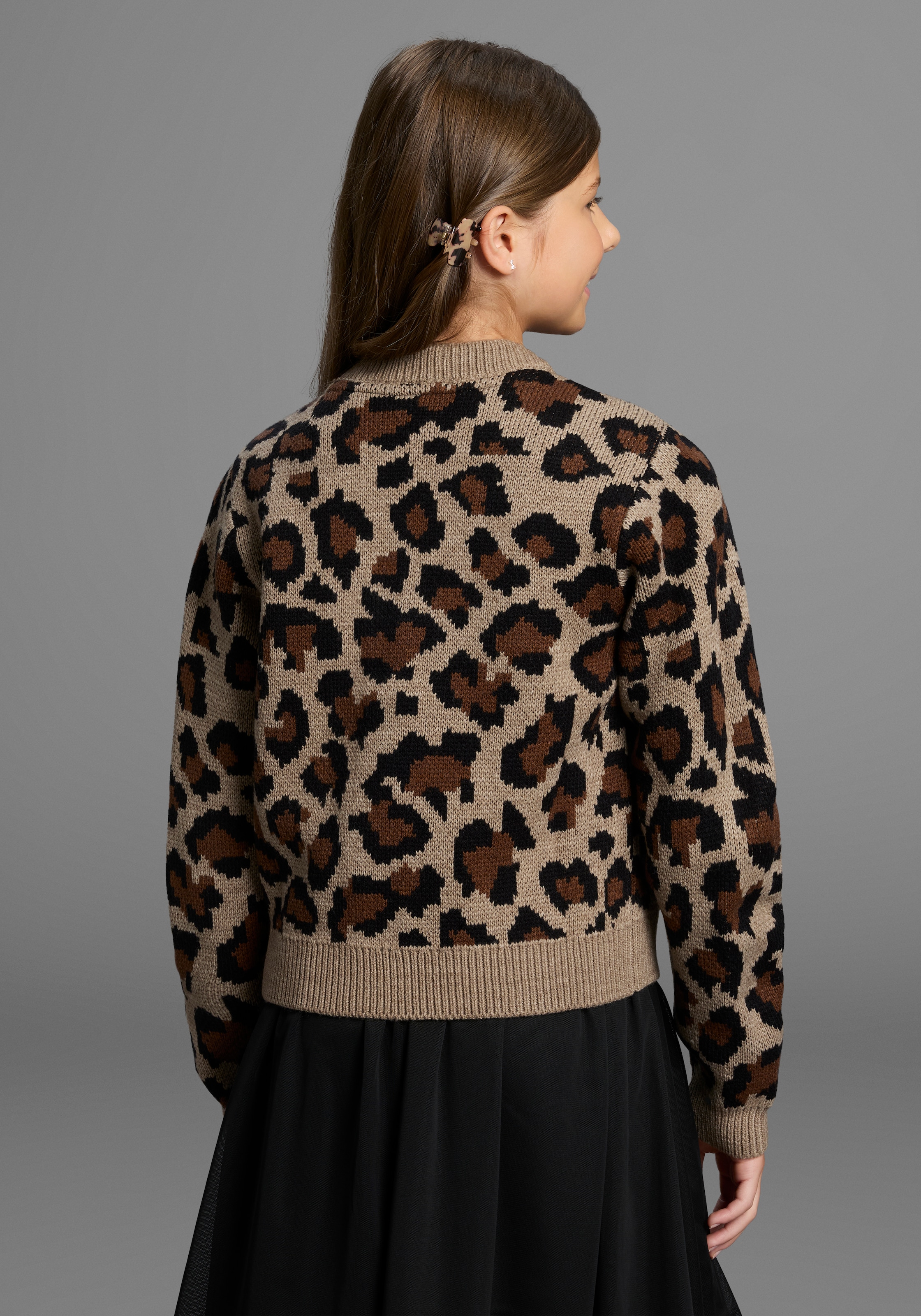 KIDSWORLD Strickjacke »Strickjacke mit Leo-Muster« Strickjacke in Leo-Optik