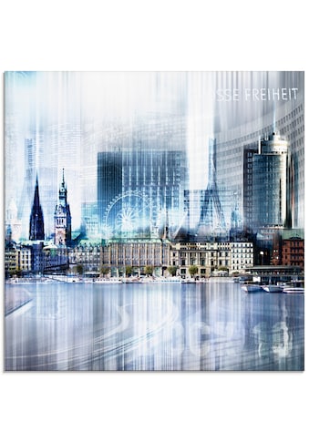 Glasbild »Hamburg Abstrakte Collage«, Deutschland, (1 St.)