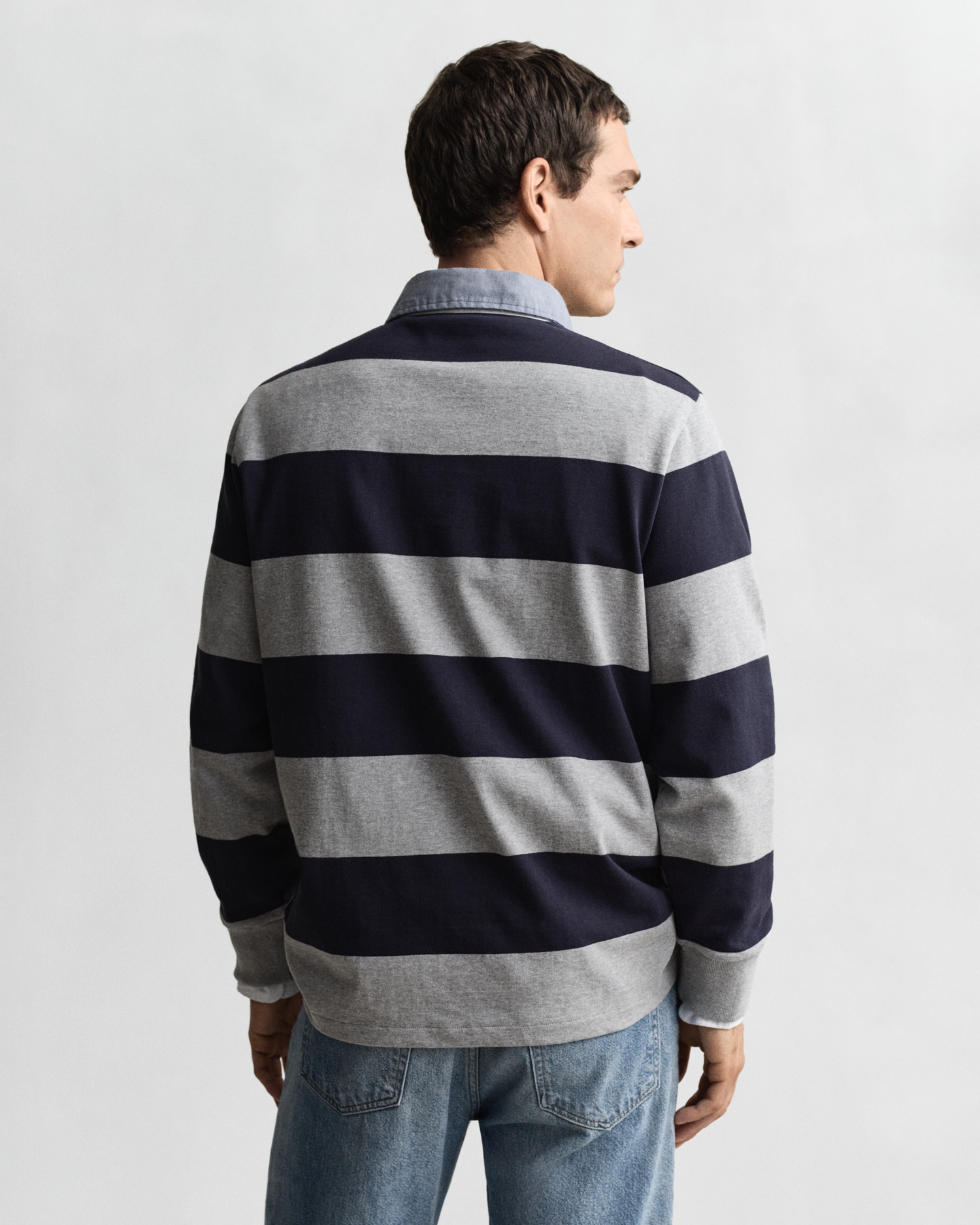 Gant Langarm-Poloshirt »REG CHAMBRAY STRIPE HEAVY RUGGER«
