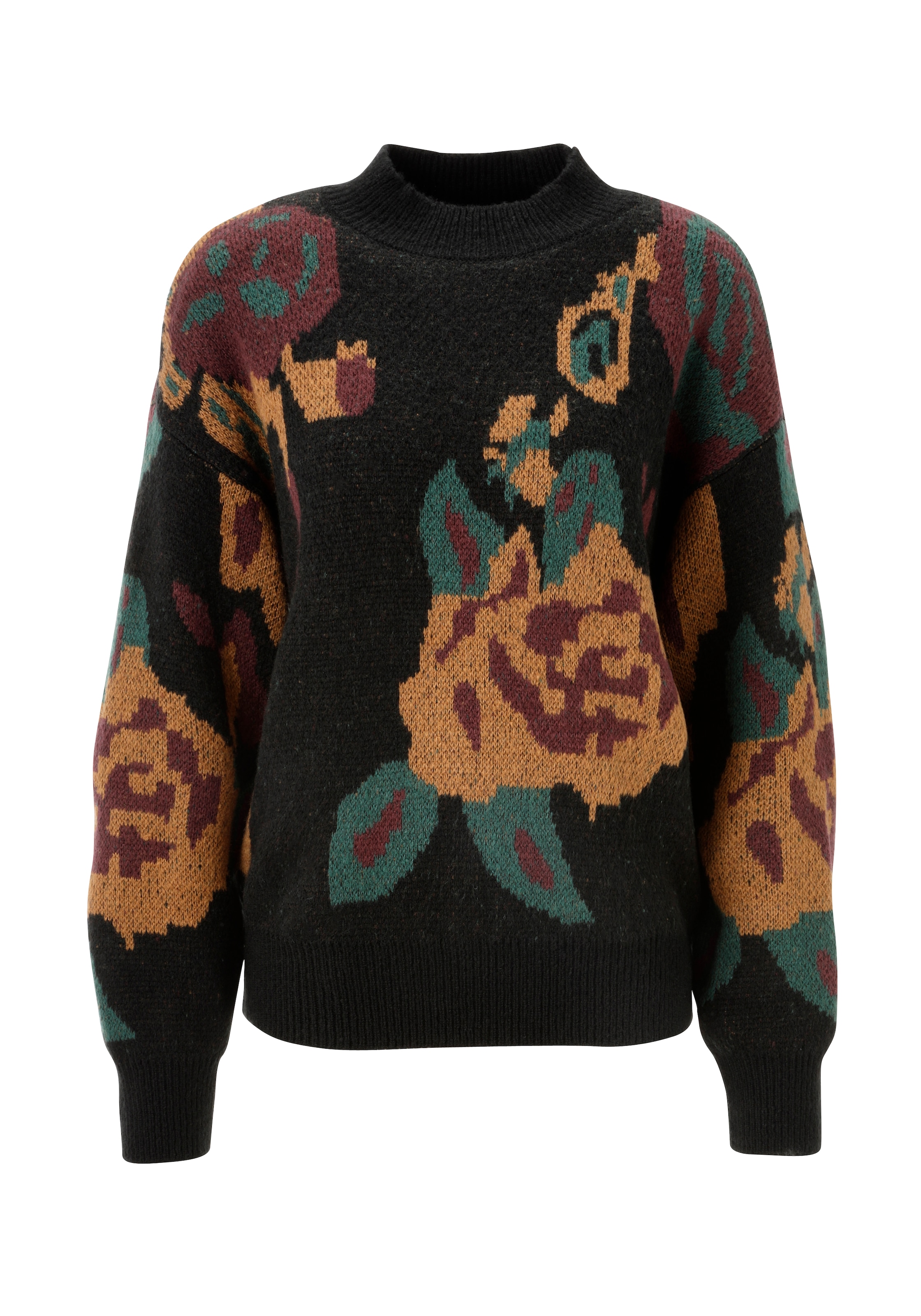 Aniston CASUAL Strickpullover mit großflächigen, eingestrickten Blüten - NEUE KOLLEKTION