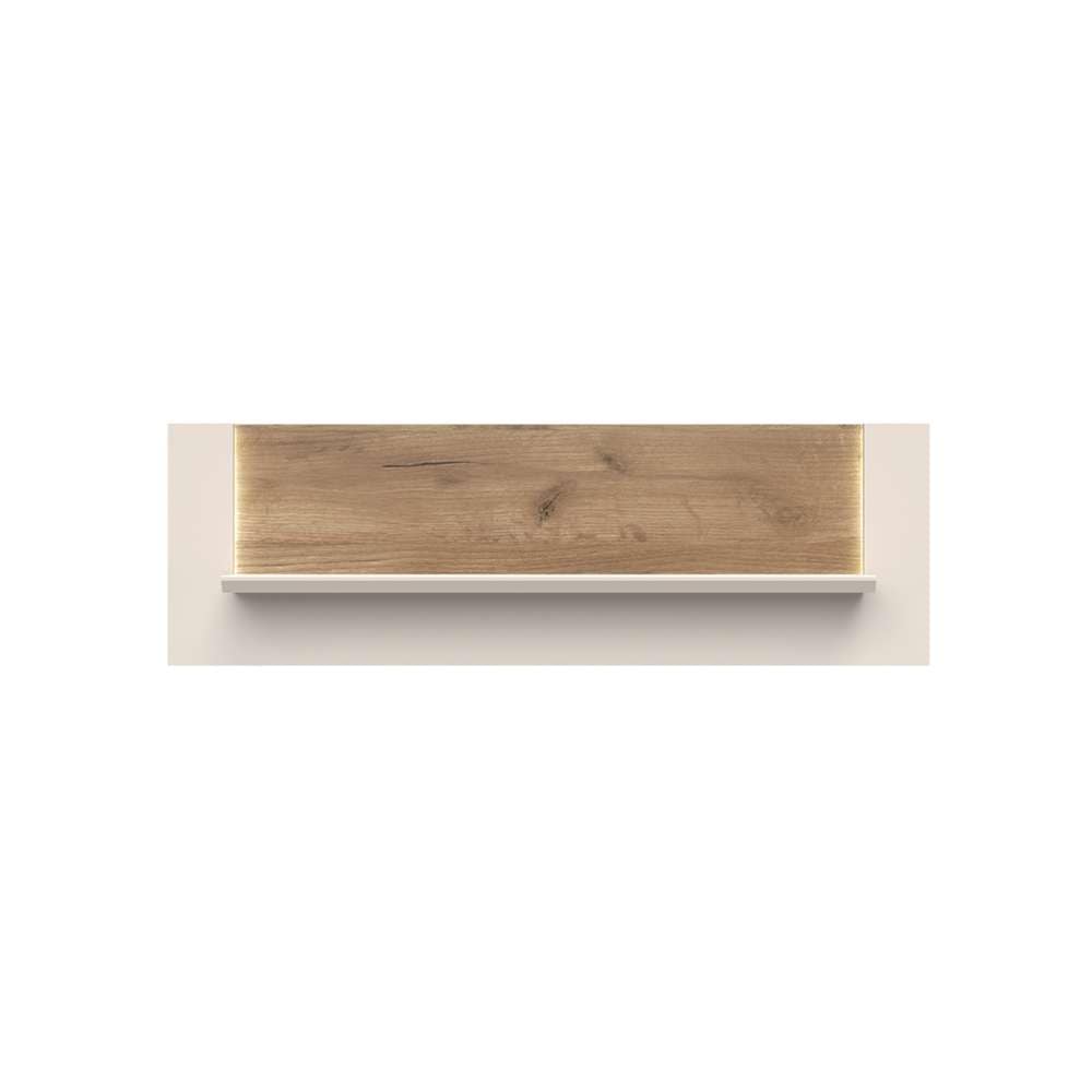 OTTO home, Wandregal »Sky45« Mit Beleuchtung, lackiert mit wasserbasiertem UV-Lack, Cashmere Farbe, Holzwerkstoff, MDF,