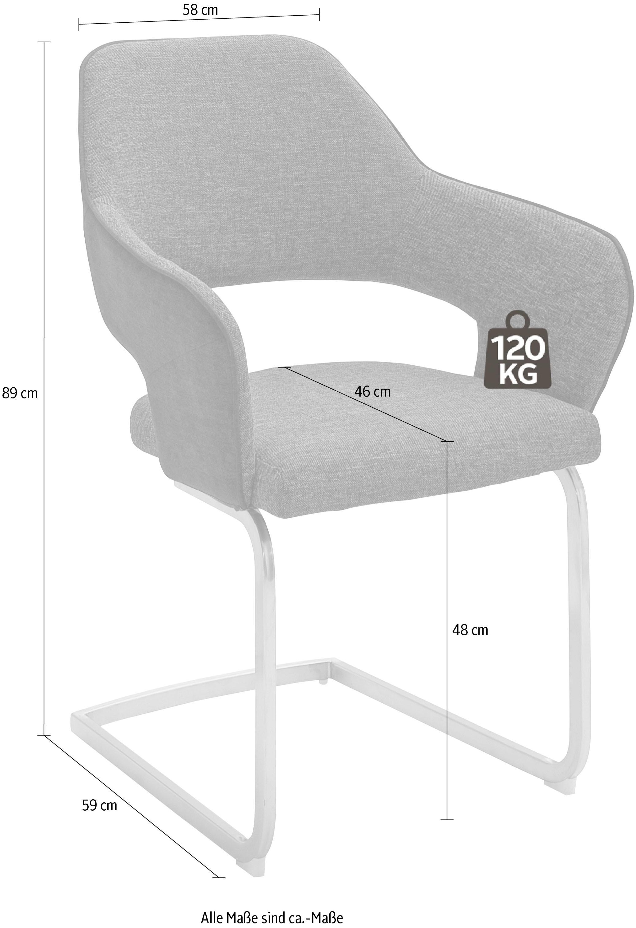 MCA furniture Freischwinger »NEWCASTEL«, Set, bis auf bestellen 120 Kg 2 St., Raten belastbar Stuhl
