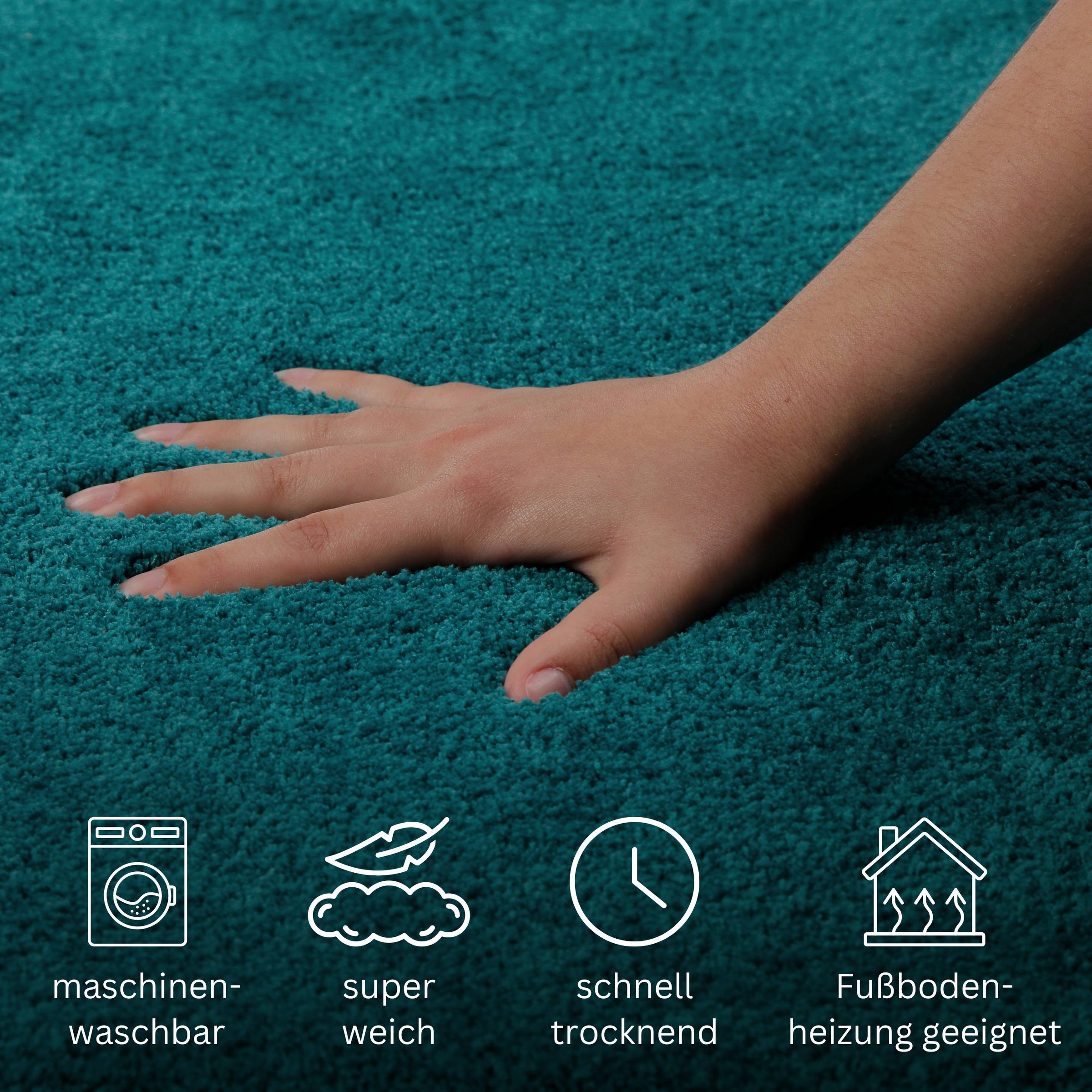 OTTO home Badematte »Neele«, rutschhemmend beschichtet, schnell trocknend, Badteppich, getuftet, modern, Uni, antirutsch, flauschig, hochflor