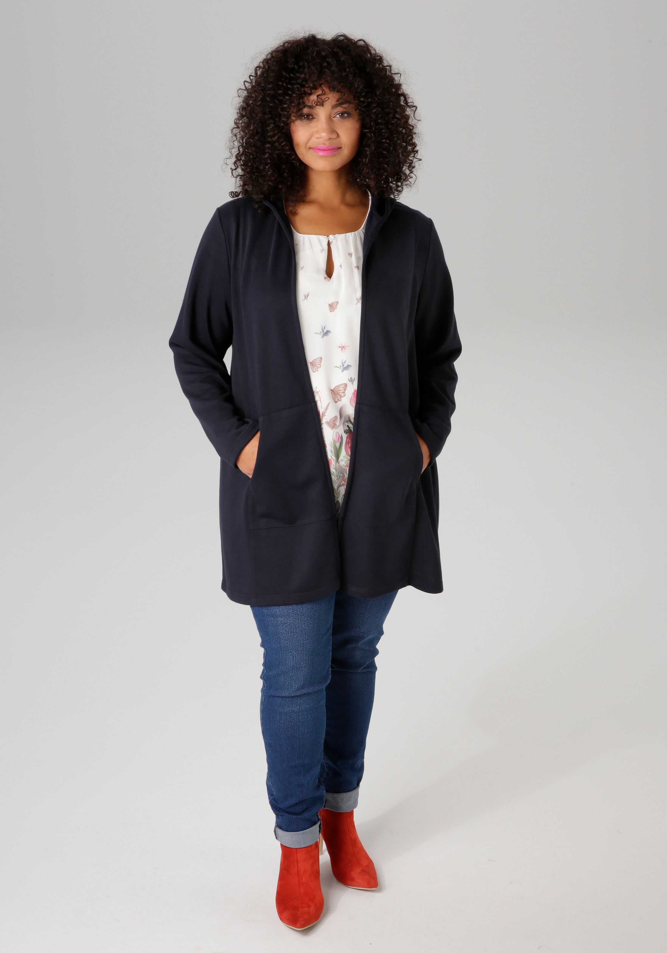 Aniston PLUS Sweatjacke, mit Kapuze