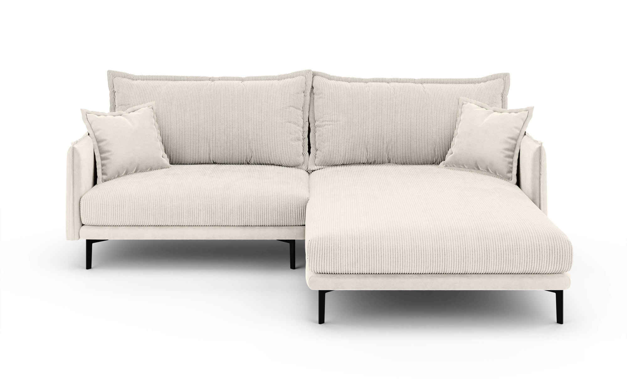 INOSIGN Ecksofa »ALEXANDRIA mit Recamiere rechts oder links bestellbar, moderne Bezüge«, L-Form mit Wellenunterfederung, Maße: B/H/T 246/86/190 cm