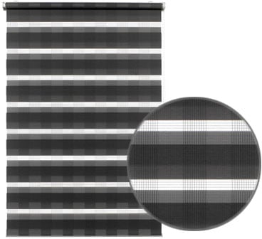 GARDINIA Doppelrollo »EASYFIX Duo Rollo Karo«, Lichtschutz, Sichtschutz, mit Bohren/ohne Bohren, freihängend, segmentweise gewebter Stoff