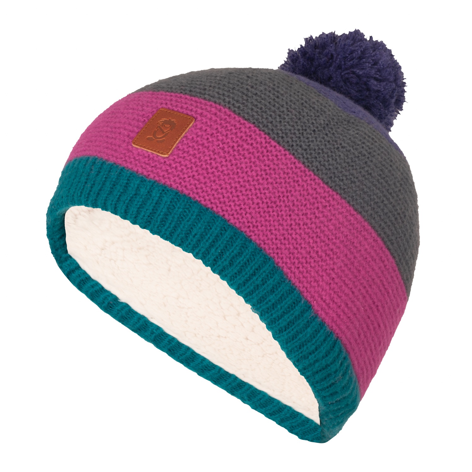 TROLLKIDS, Herren, »KIDS GRYLLEFJORD BOBBLE CAP«, midnight petrol/dark pink/anthracite, midnight petrol/dark pink/anthracite, Bommelmütze von 