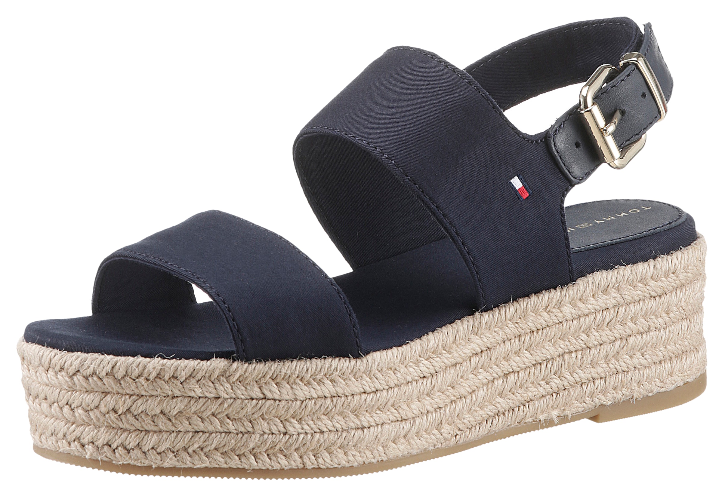 Riemchensandale »MID WEDGE SANDAL«, Sommerschuh, Sandalette mit jutebezogenem...