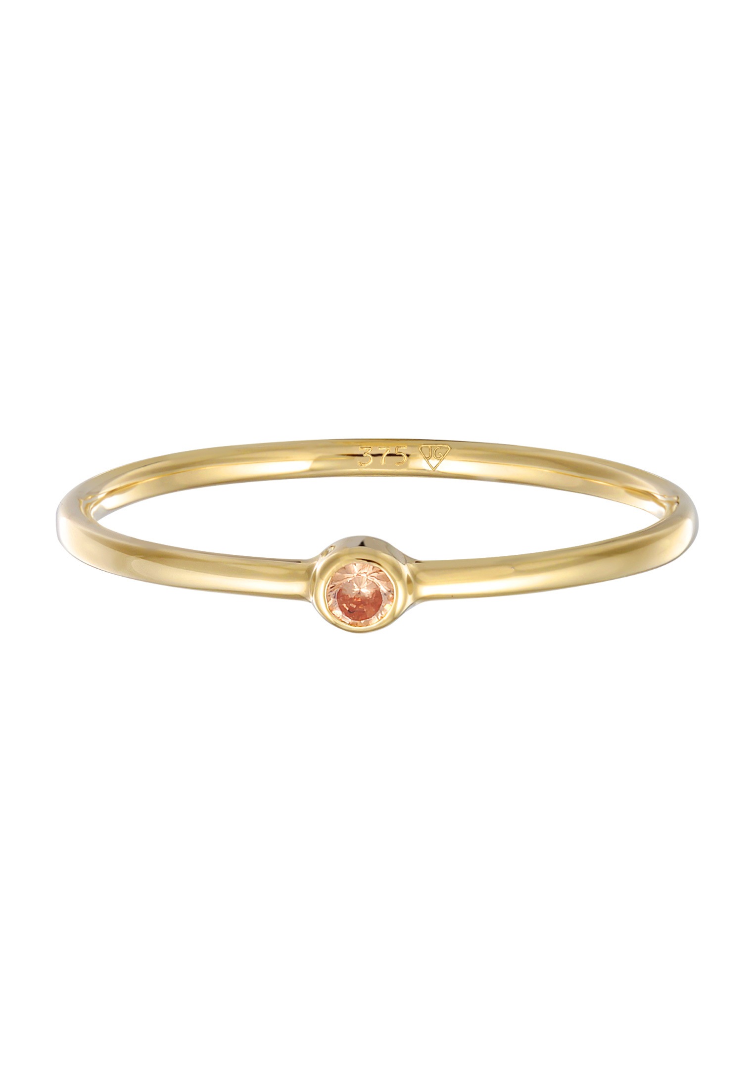 Elli Premium Silberring »Ring Solitär Zirkonia 375er Gelbgold«