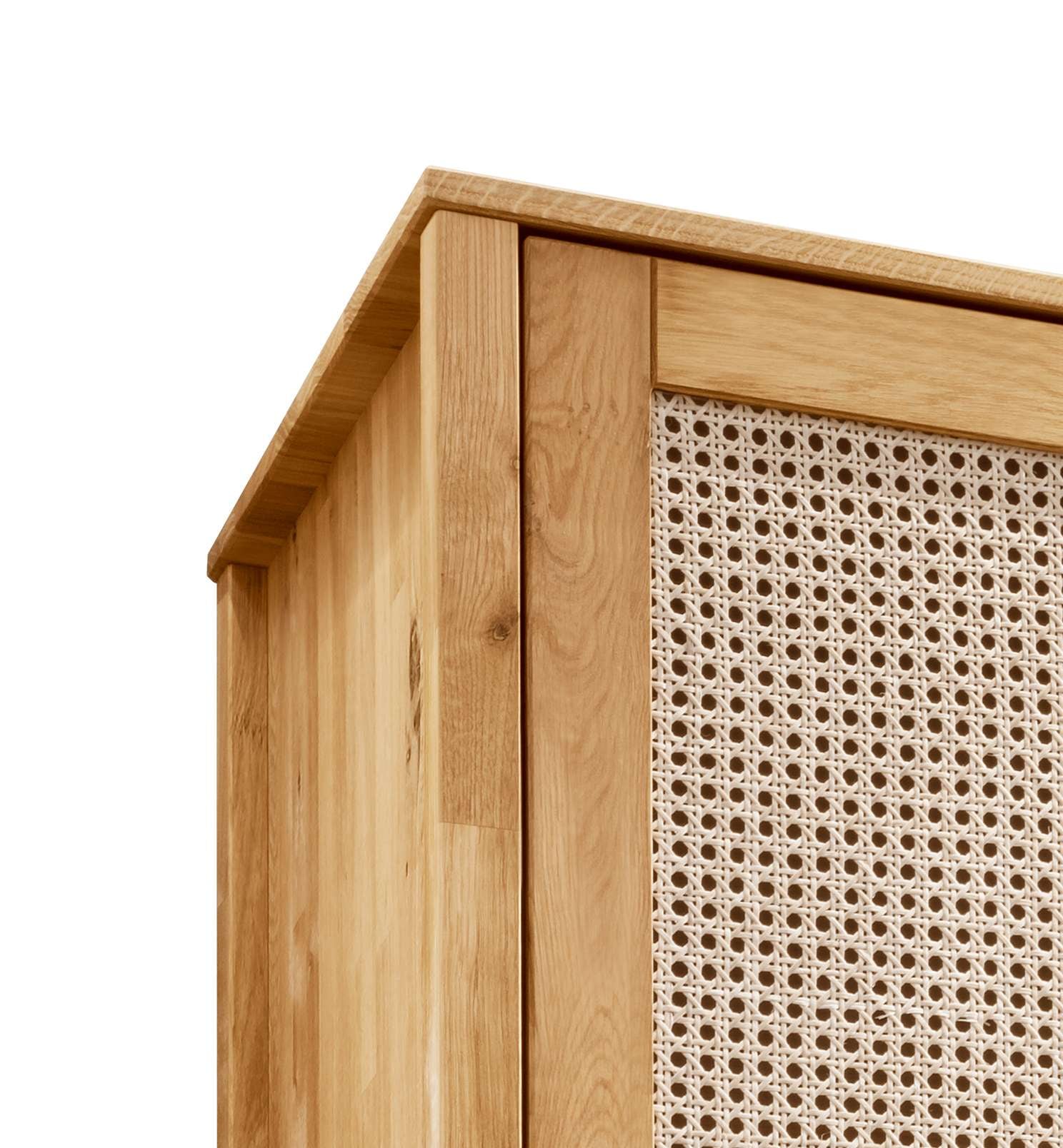 andas Drehtürenschrank »Hällevik Kleiderschrank, Aufbewahrung, Stauraum,«, Türfronten mit Wiener Geflecht, FSC® Zertifizierte massive Eiche