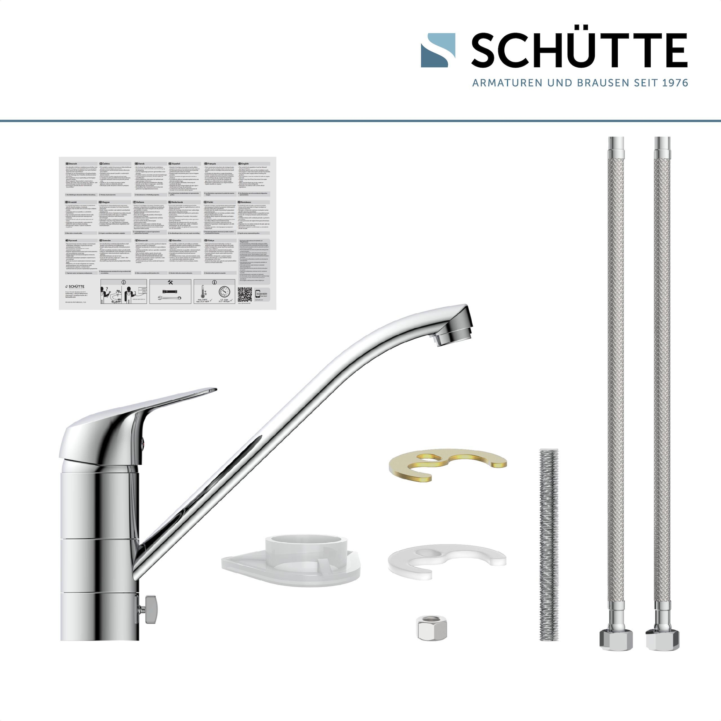 Schütte Spültischarmatur »LUCA«, für Unterfenster-Montage, Wasserhahn Küche in Chrom, Hochdruck
