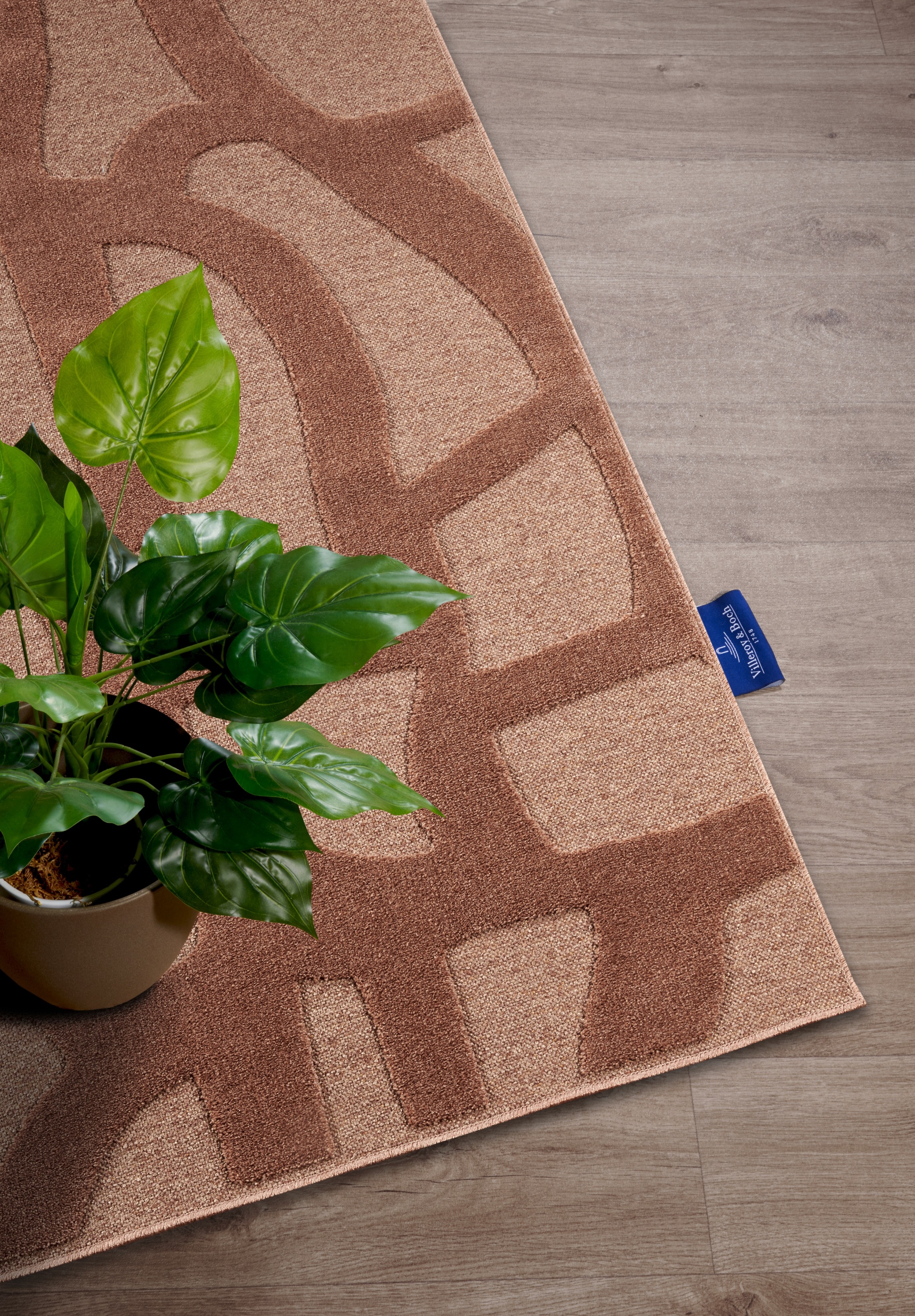 Villeroy & Boch Teppich »Therese«, rechteckig, 5,5 mm Höhe, Wohnzimmer, Schlafzimmer, Modern, Hoch-Tief Effekt, Flur