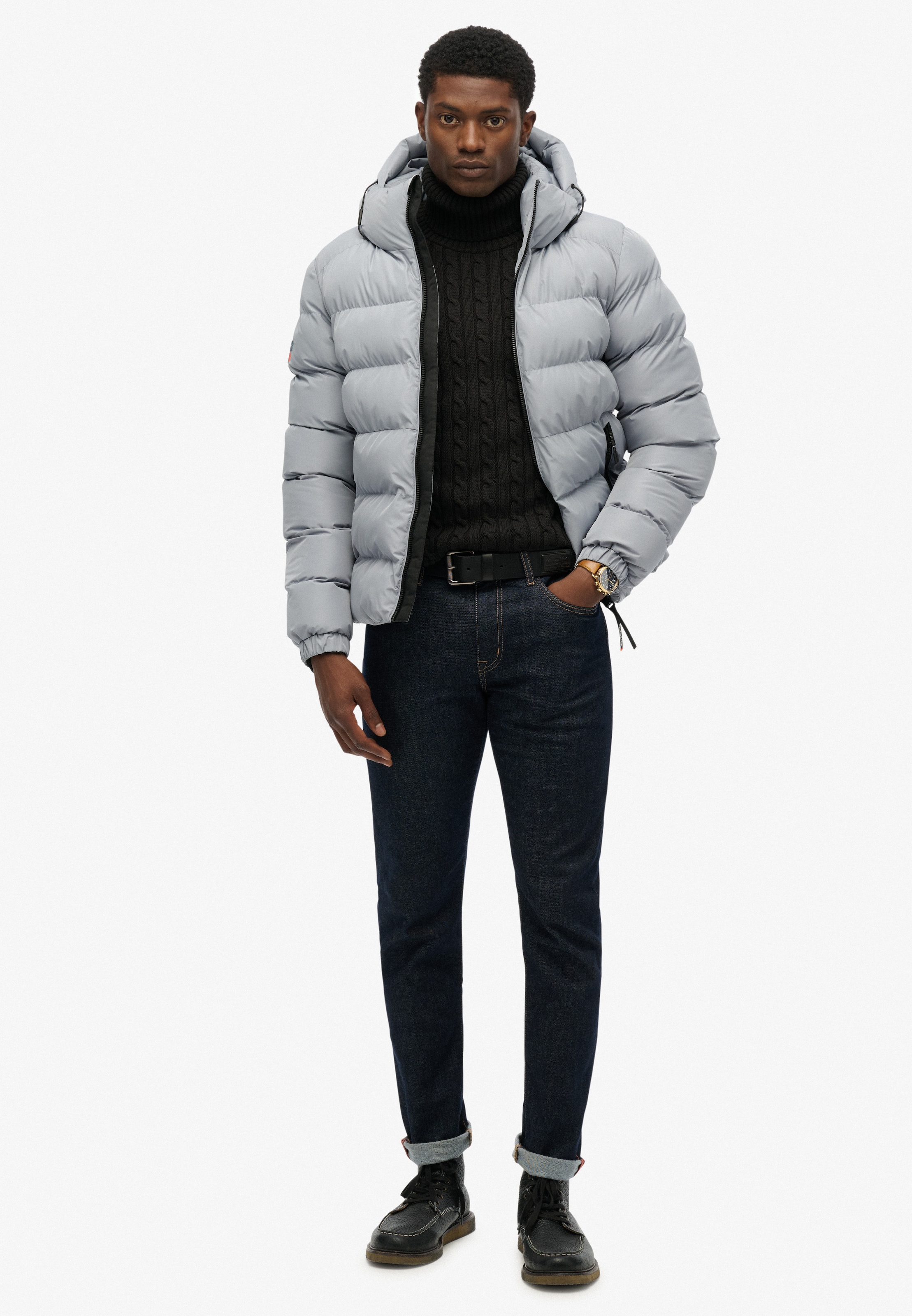 Superdry Steppjacke »HOODED SPORTS PUFFER JACKET« mit Kapuze Kunstfaser, relaxed fit