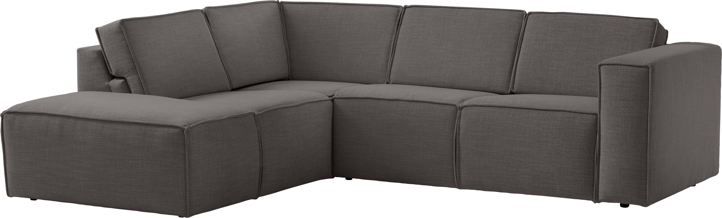 TRENDMANUFAKTUR Ecksofa »Dice, aktuelles Design, L-Form, mit komfortabler«, Sitztiefenverstellung und Kaltschaumpolsterung toller Sitzkomfort