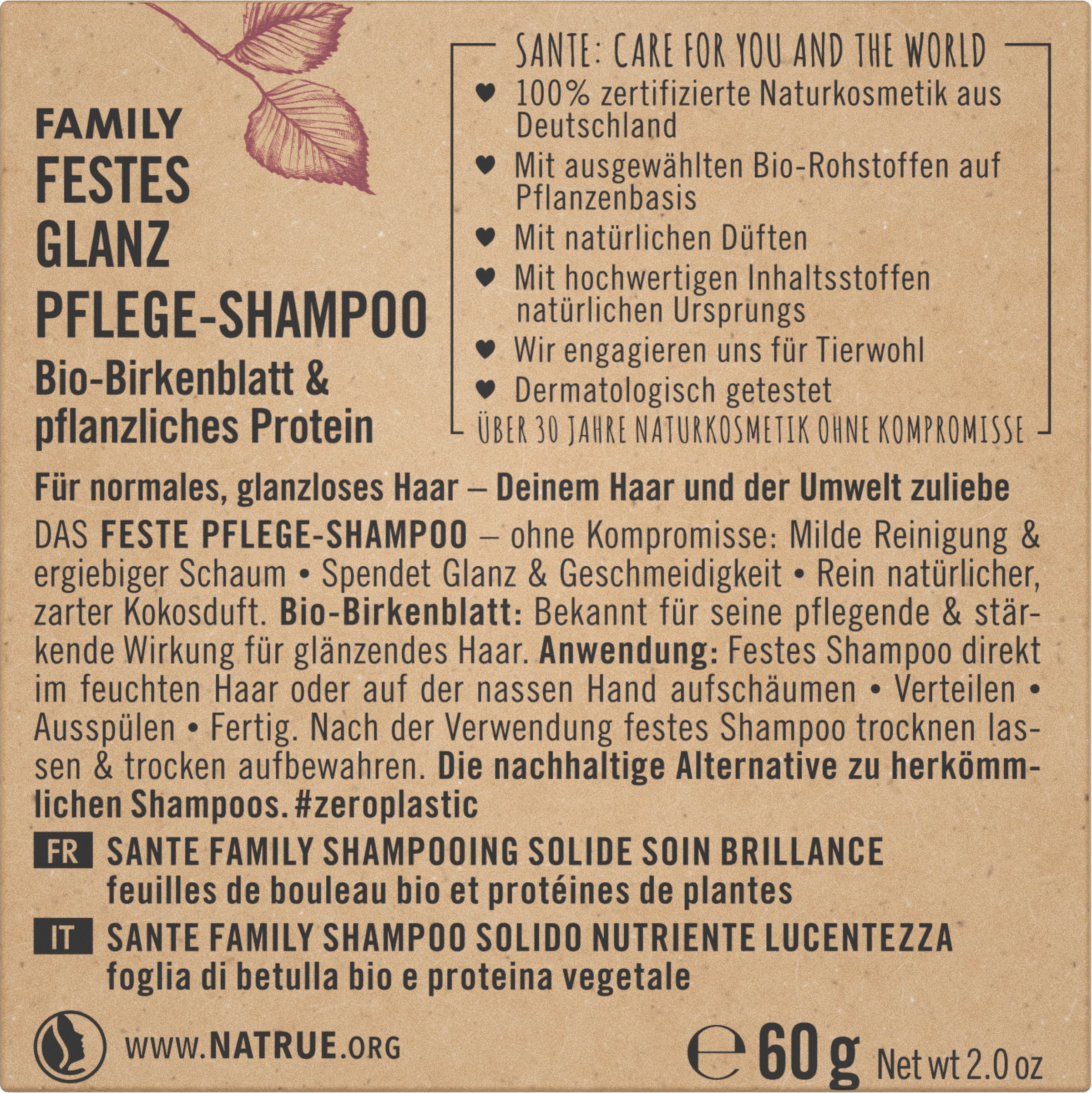 Festes »FAMILY ♕ Glanz bei Haarshampoo SANTE Pflege-Shampoo«