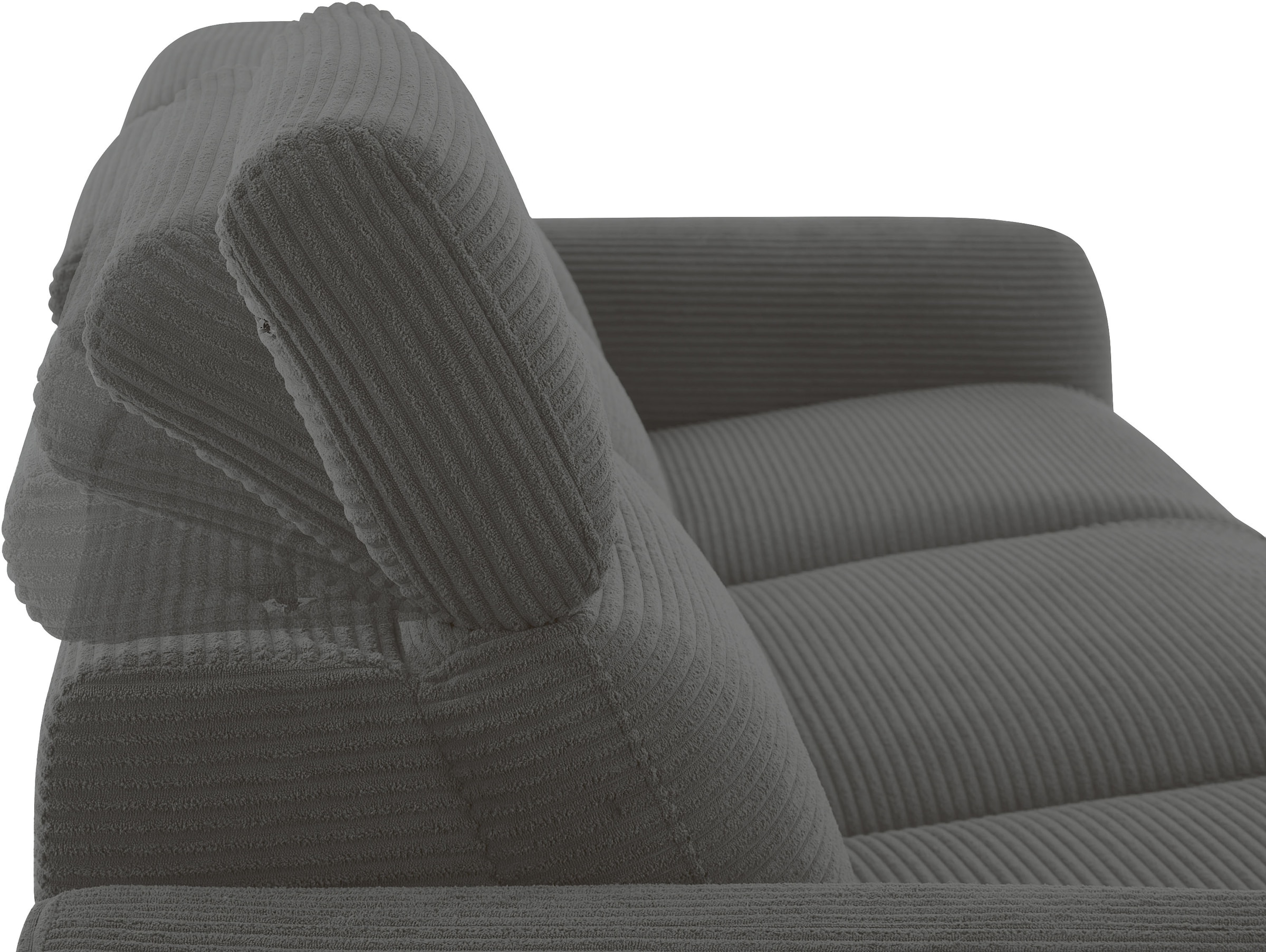 OTTO home 3-Sitzer »SKAANE Cord-Sofa, 229 cm, manuelle u. elektrische Relaxfunktion« Relax-Funktion in 2 Sitzen, Kopfteilverstellung, Federkernpolsterung