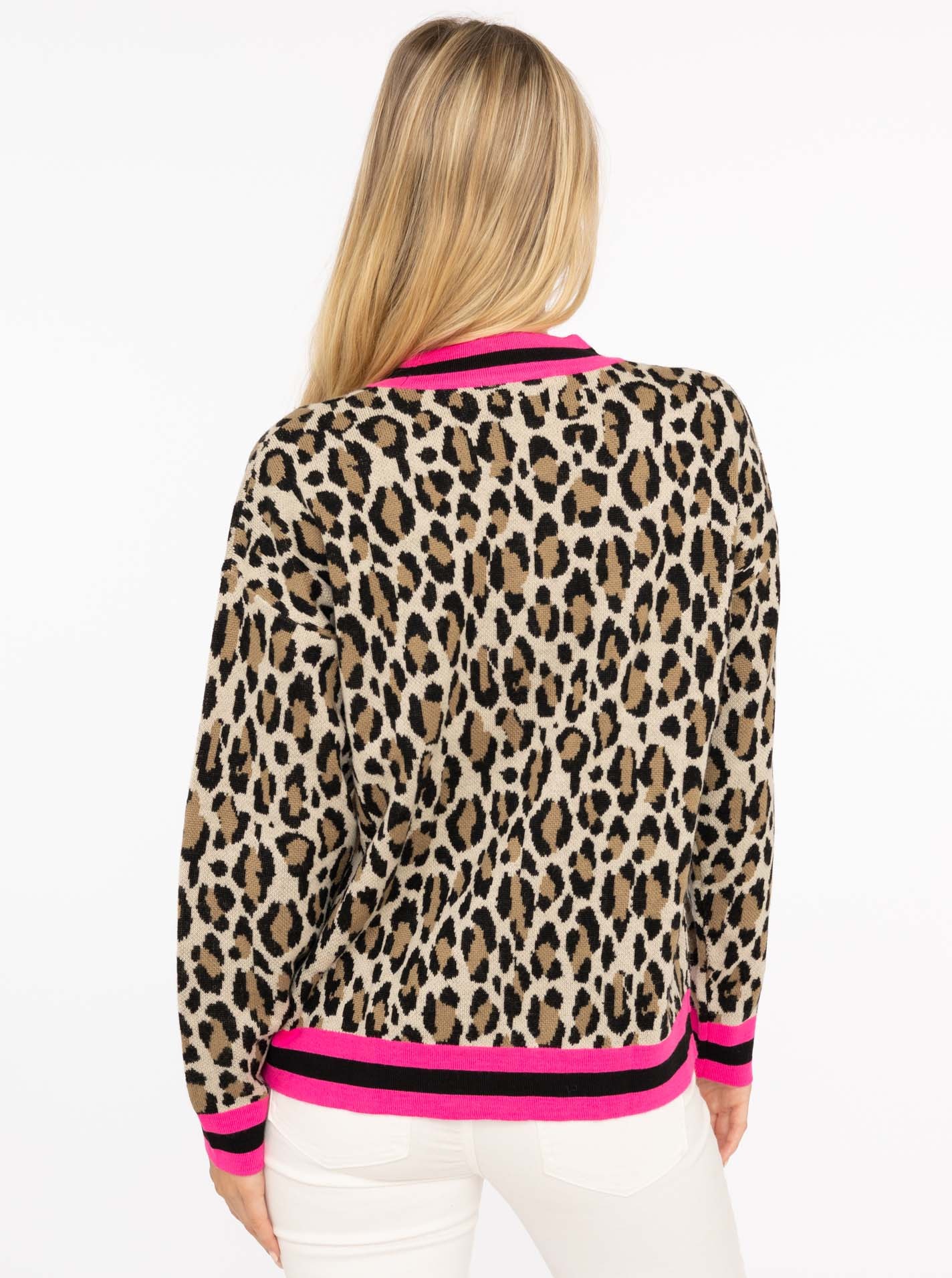 Zwillingsherz Strickjacke »"Leo Streifen"« mit Knöpfen, Leomuster und Streifenbündchen