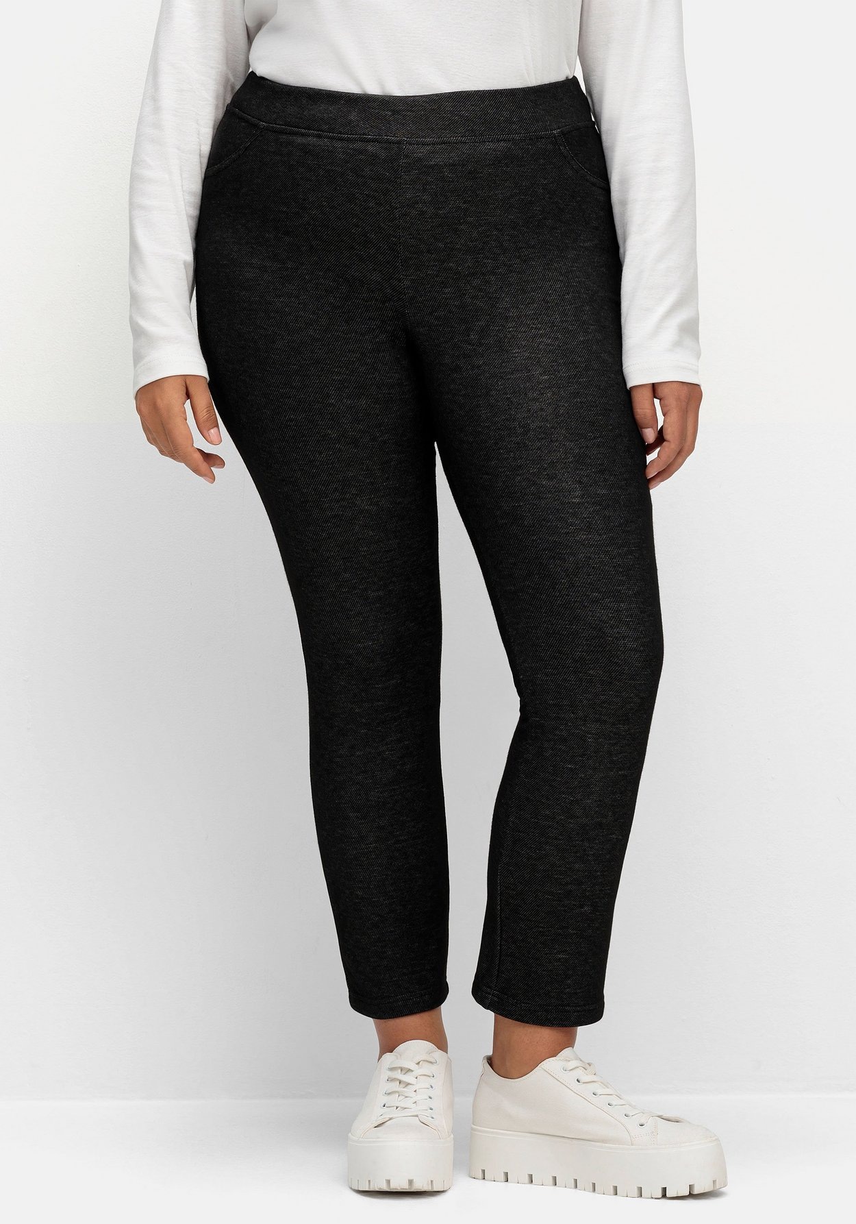 Sheego Leggings »Kuschelige, melierte Leggings aus weicher, leicht wärmender Melangequalität«