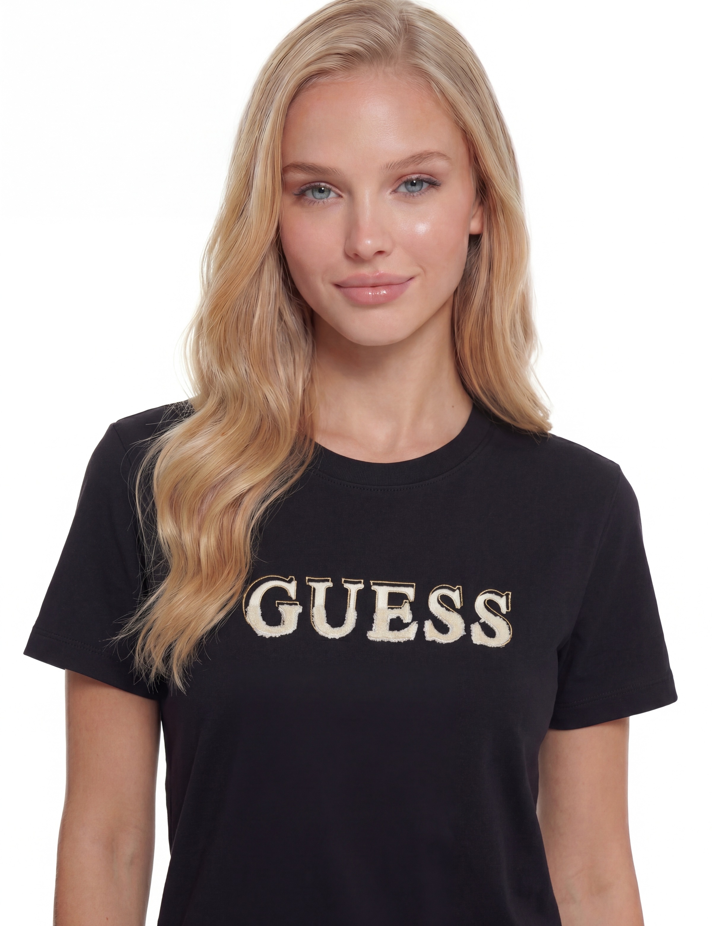 Guess T-Shirt »FAUSTA CN SS T-SHIRT« mit Logoschriftzug, Regular Fit