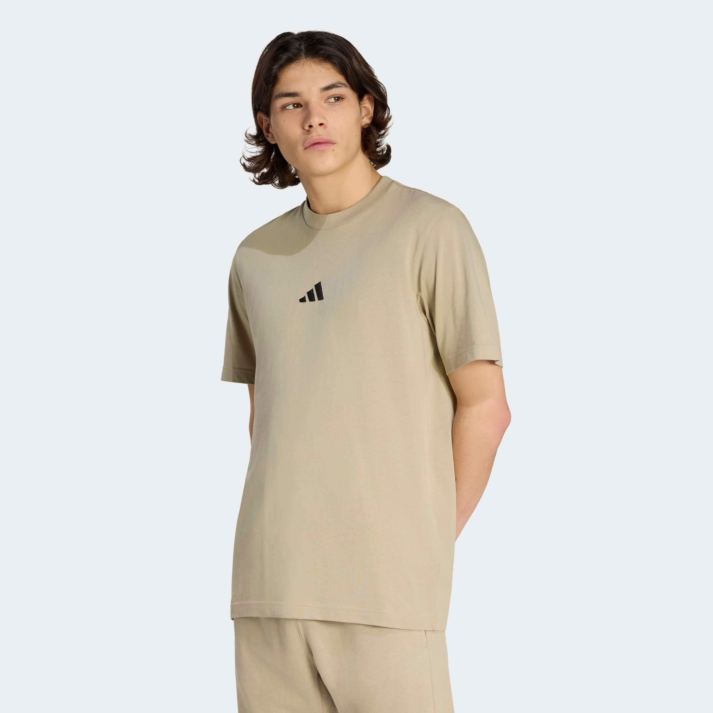 adidas Sportswear "ESSENTIALS SMALL LOGO SINGLE JERSEY" sportliches Kurzarmshirt, mit Rundhalsausschnitt