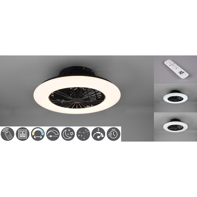 TRIO Leuchten LED Deckenleuchte »Stralsund«, mit Ventilator, Fernbedienung,  integrierter Dimmer und Nachtlicht. Leuchte und Ventilator getrennt  schaltbar online kaufen | mit 3 Jahren XXL Garantie