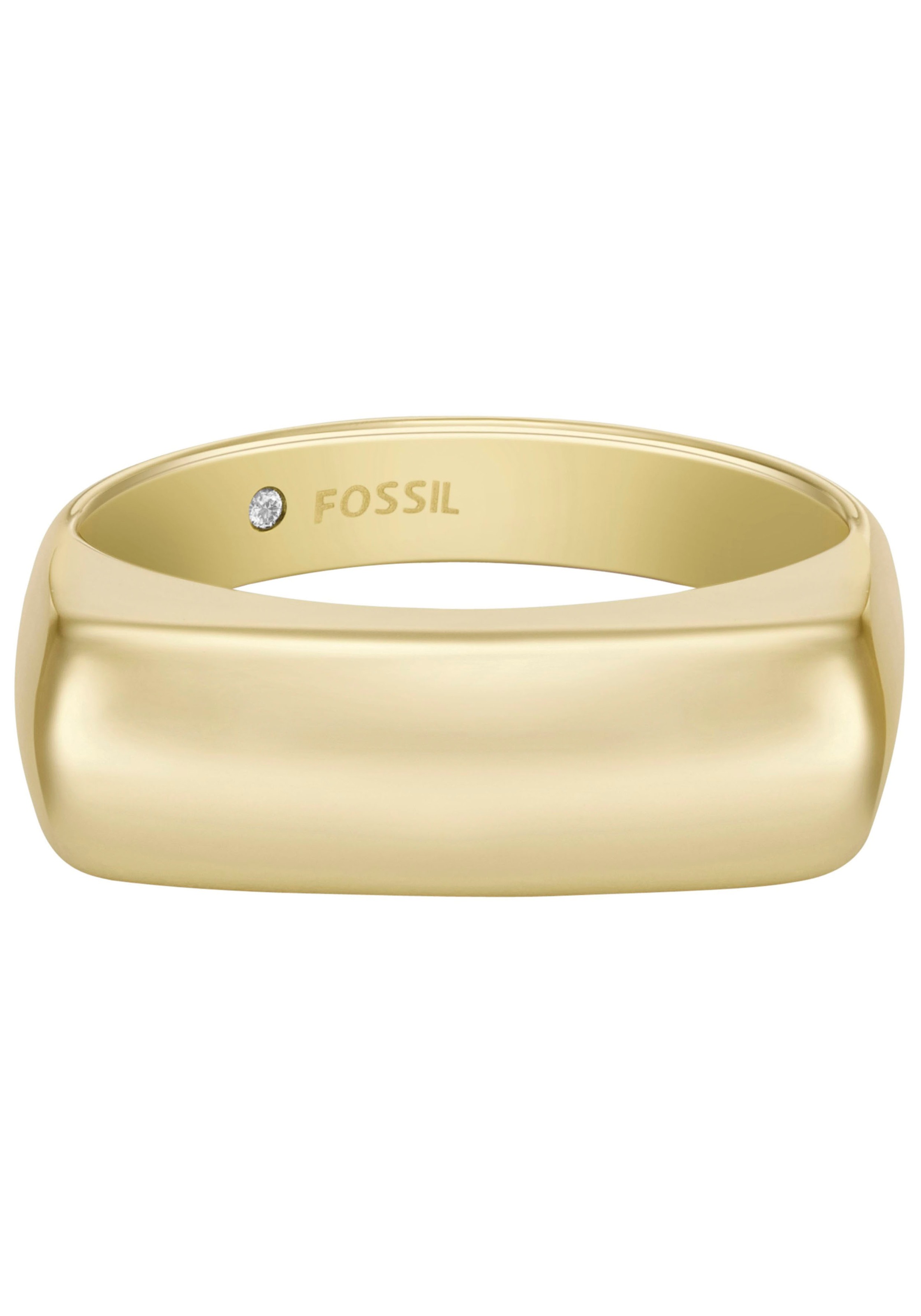 Fossil Fingerring »HERITAGE D-LINK GLITZ, JF04585710, JF04586710«, wahlweise mit oder ohne Zirkonia (synth.)