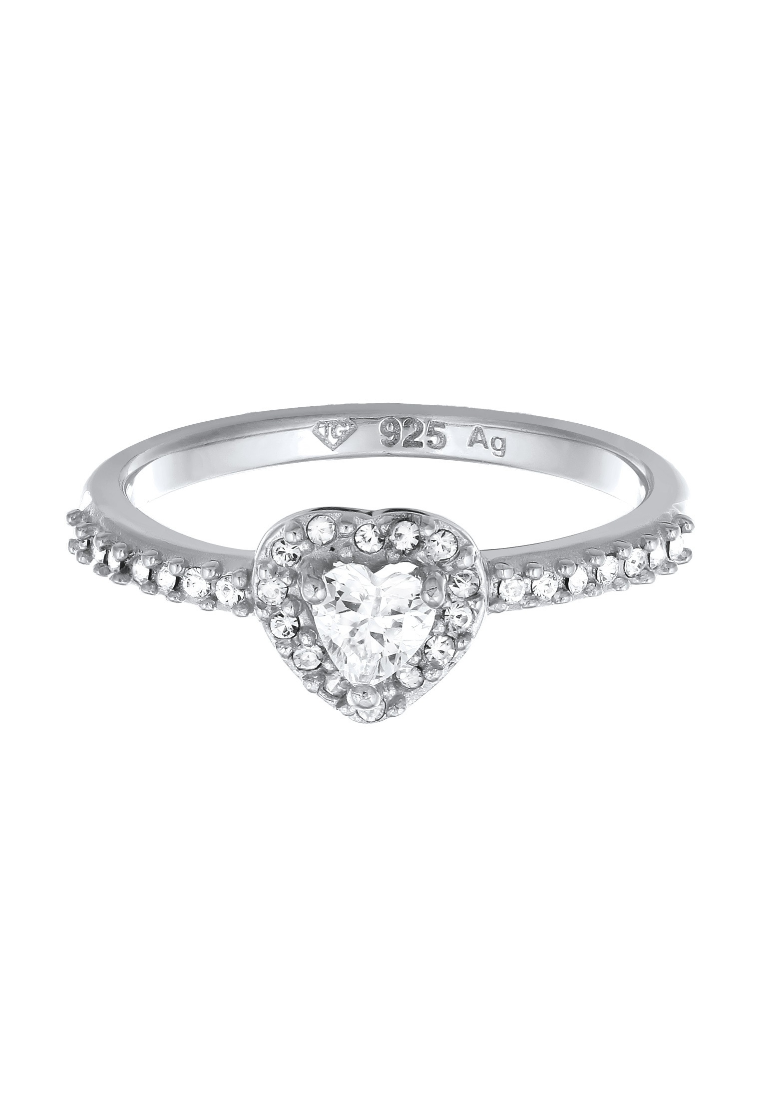 Elli Silberring »Ring Herz Zirkonia Weiß 925 Sterling Silber«