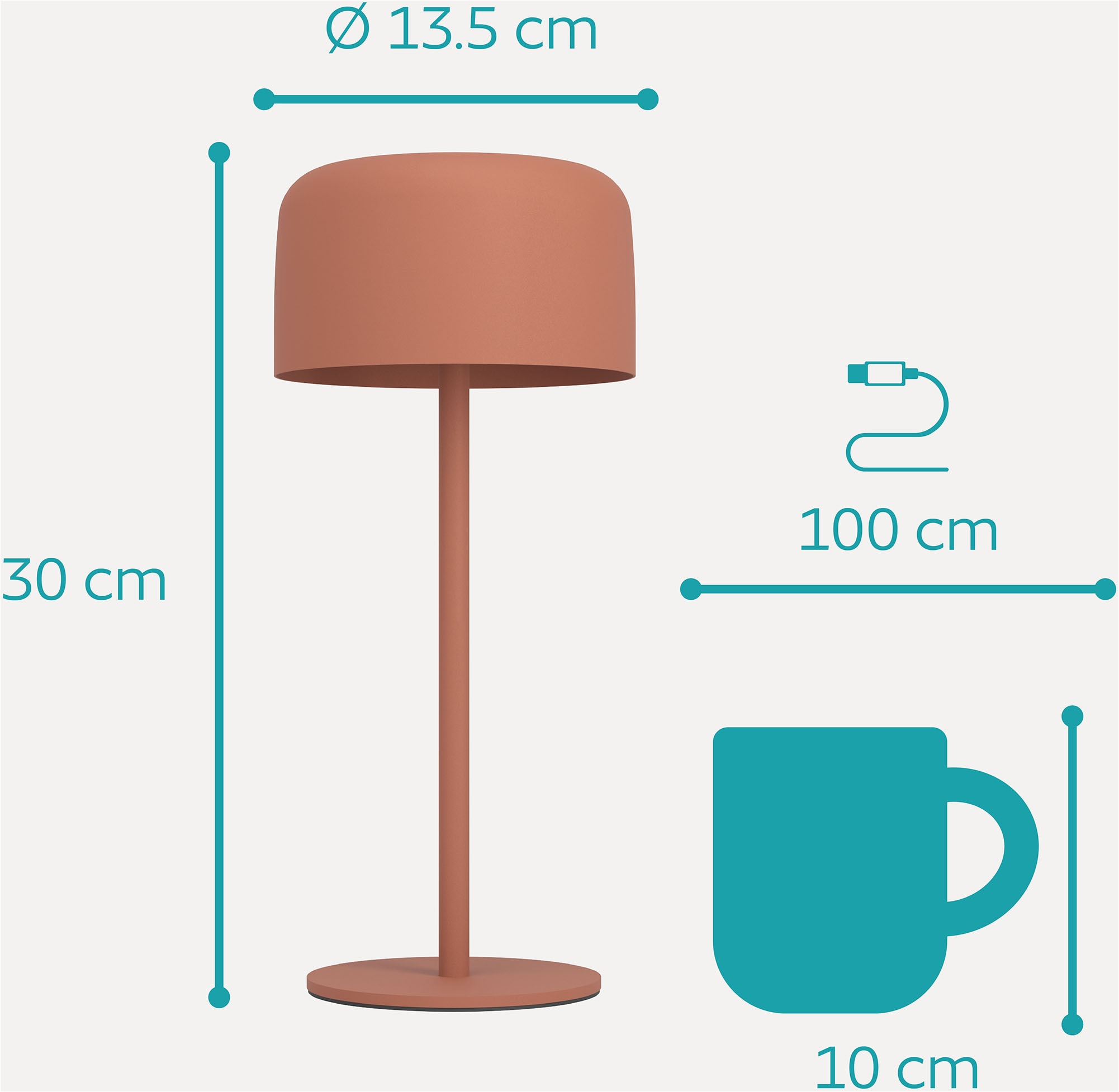 EGLO Tischleuchte »ROCCANOVA Tischlampe - Stahl - SOLAR-LED - 2,8W - IP44« LED-Modul 1 Stk. Warmweiß Solarleuchte, Außentischleuchte, Akku, Leselampe, H30 x Ø13,5 cm