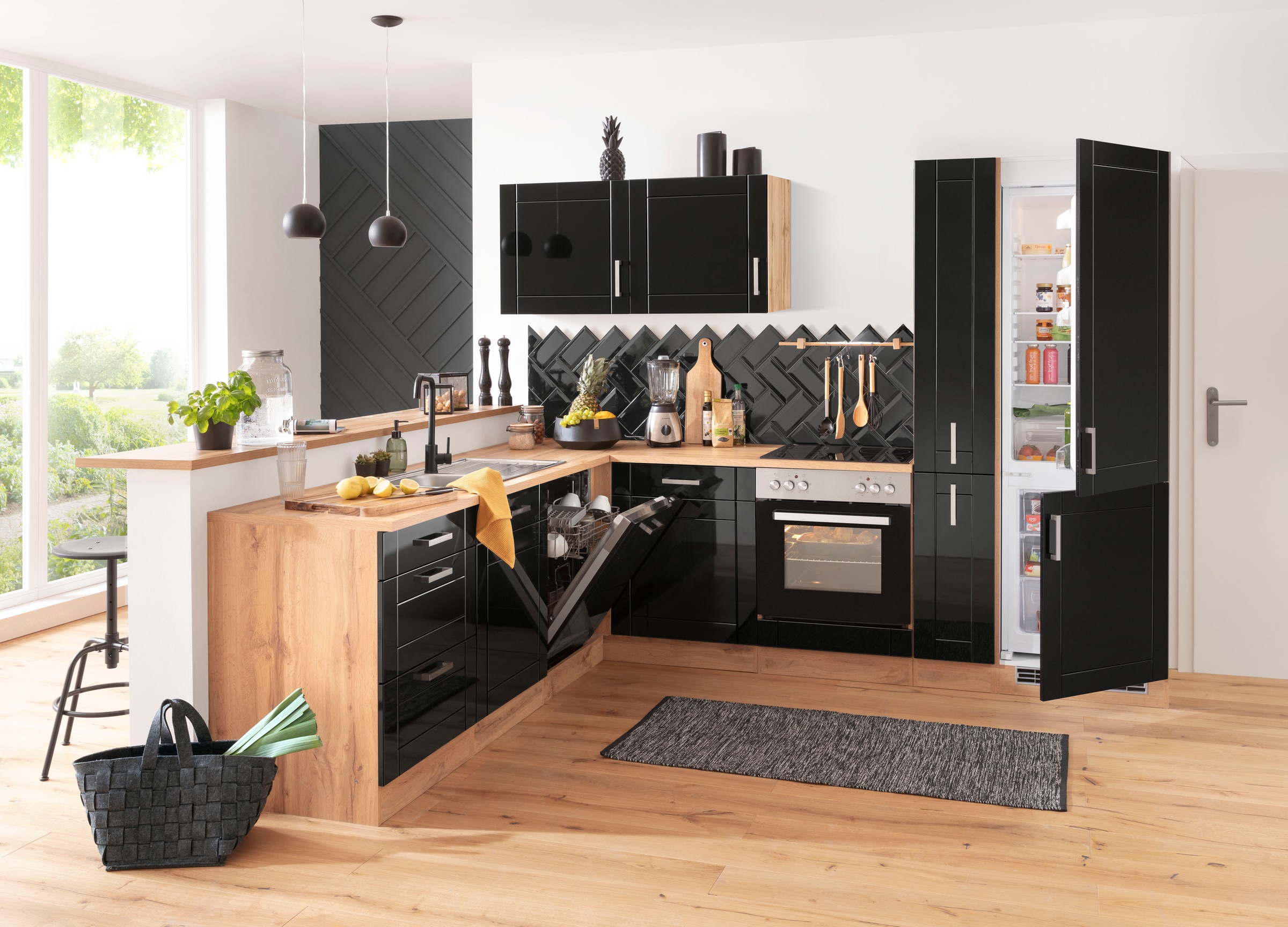 KOCHSTATION Winkelküche »KS-Tinnum«, ohne E-Geräte, Stellbreite 240/270 cm