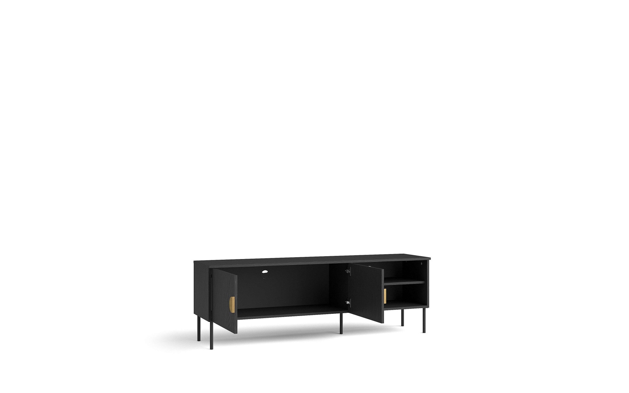 Home affaire Lowboard »BELLOT TV-Schrank mit 2 Türen, Maße B/T/H: 160/40/53,6 cm«, (1 St.), schwarze Farbe, mit holzähnlicher Struktur