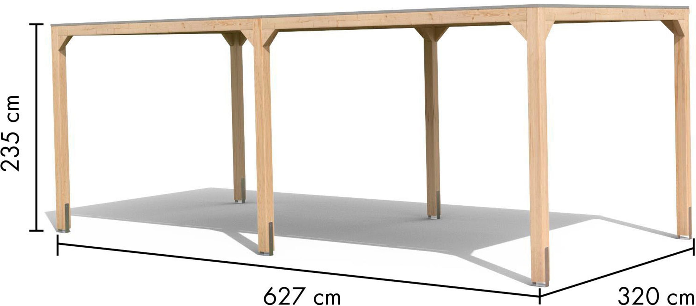 Karibu Pavillon »"Gordon" SET, naturbelassen« aus hochwertigem Leimholz, inkl. selbstklebender Dachfolie