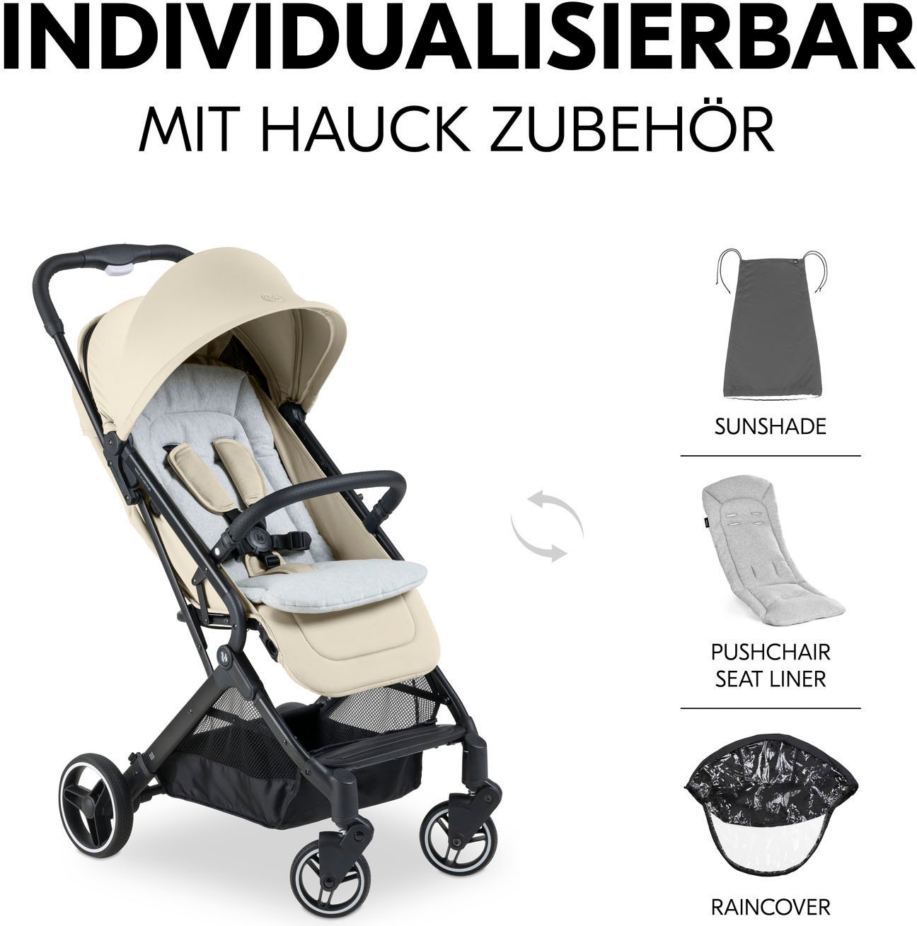 Hauck Kinder-Buggy »Travel N Care Plus Buggy, vanilla«, 22 kg