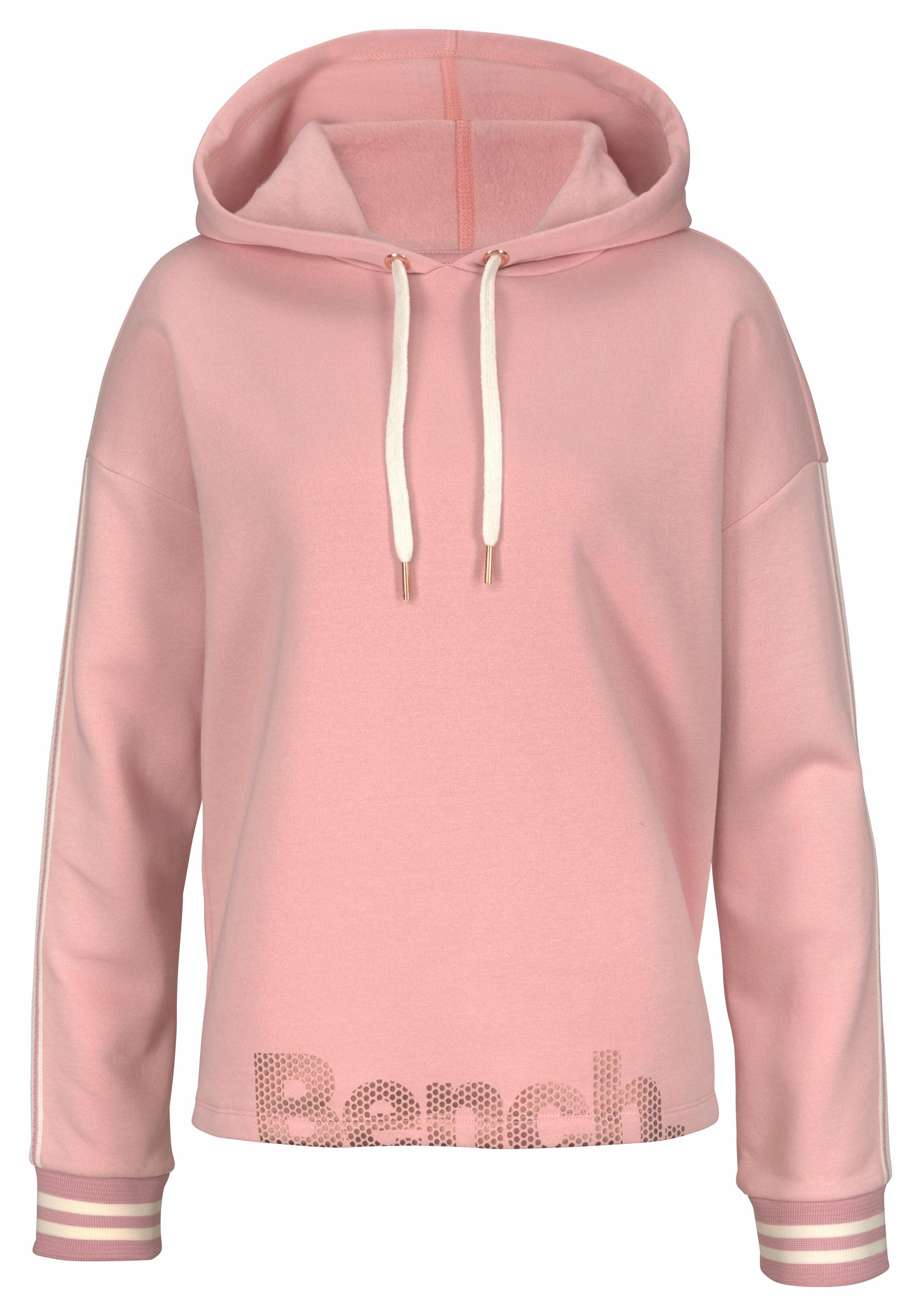 Kapuzensweatshirt, Loungeanzug, Bench. Glanzprint, Loungewear, ♕ Bund bei und gestreiftem mit Hoodie