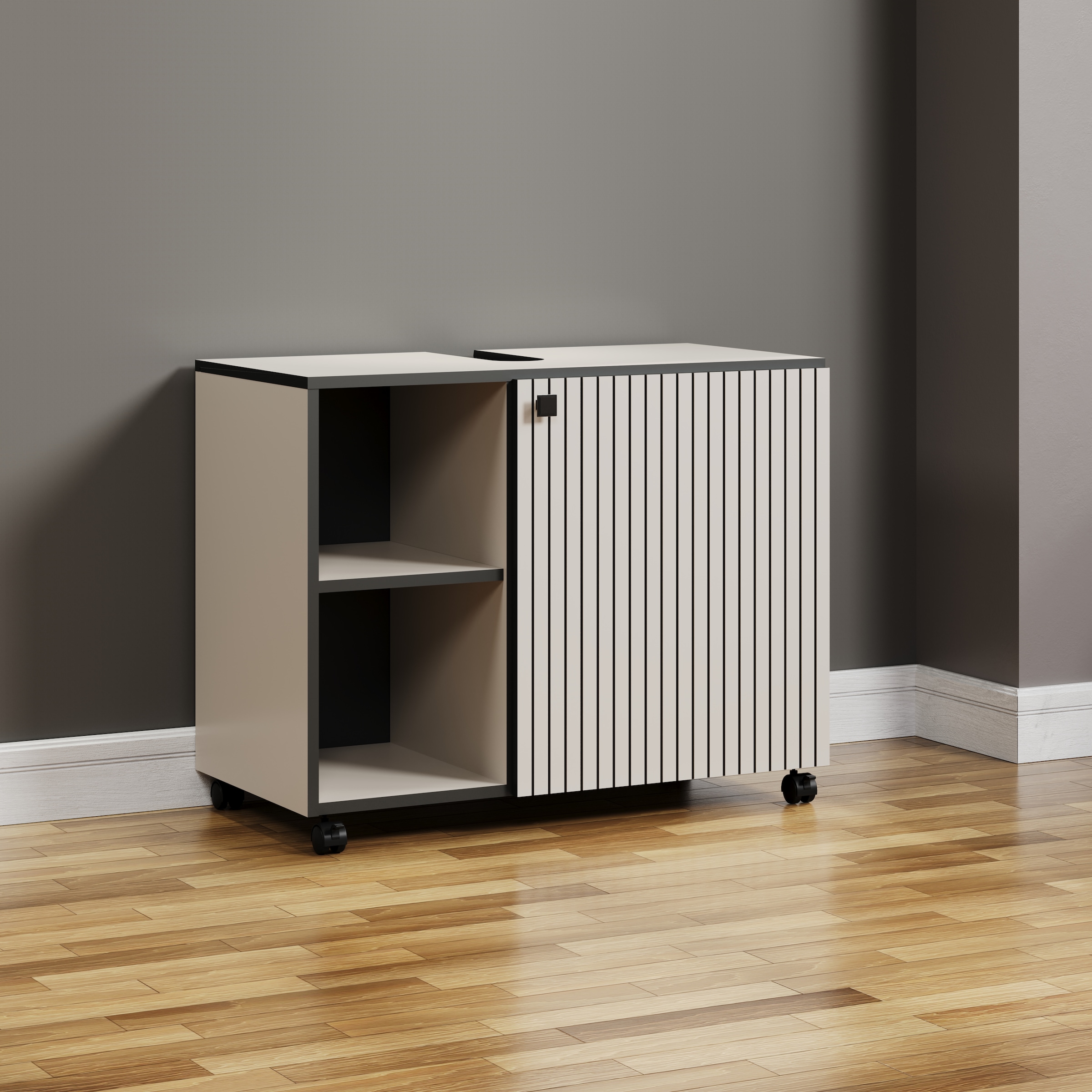 welltime Waschbeckenunterschrank »Amrum«, Waschtisch auf Rollen - (B/T/H) wahlweise 60-80/42/64 cm
