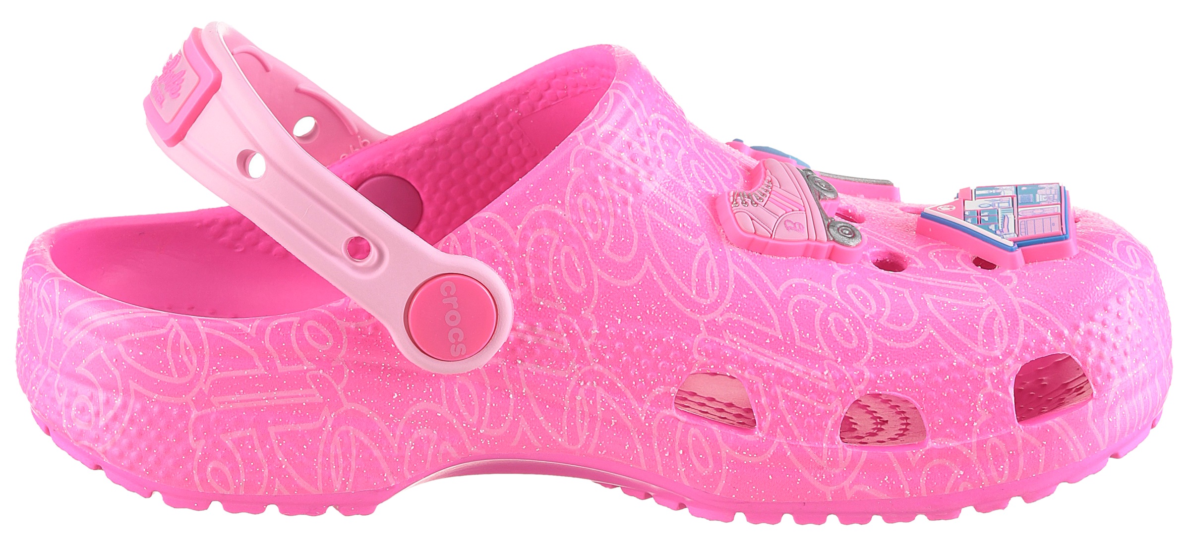 Crocs Clog »Mattel Pink Barbie Cls Clog K«  Barbie Clog, Hausschuh mit Herzchen