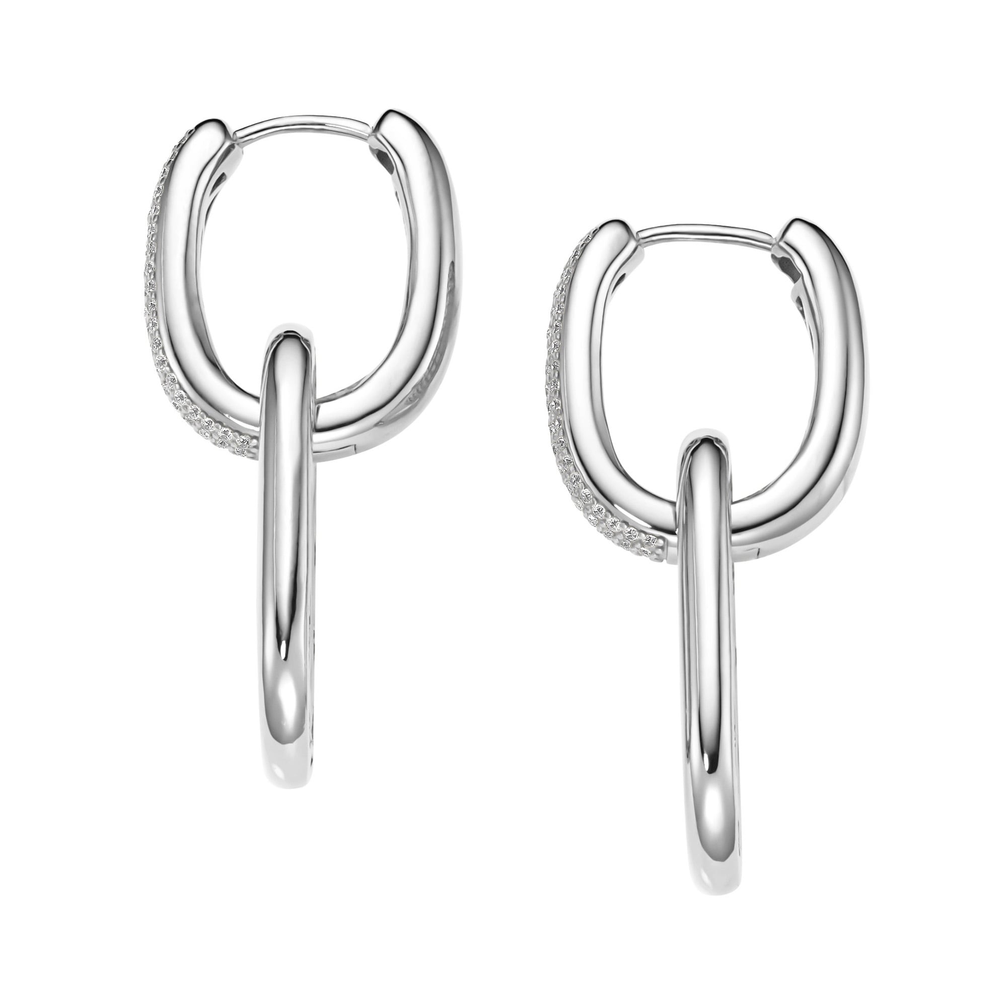 GIORGIO MARTELLO MILANO Paar Creolen »Klappcreolen mit weißen Zirkonia, Silber 925«