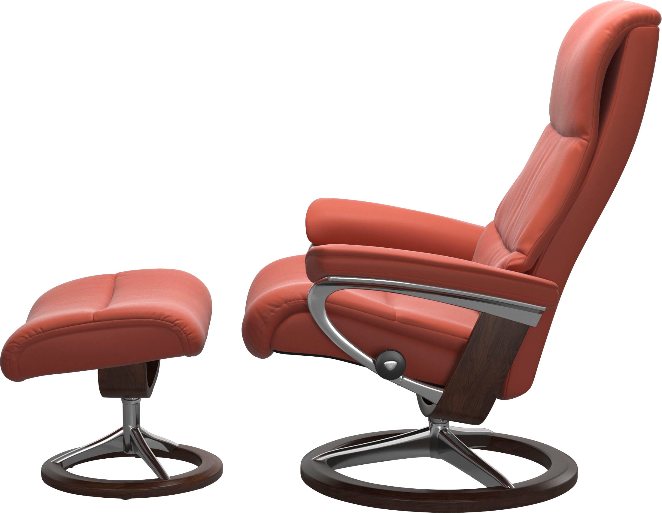 Stressless® Relaxsessel »View« Set, Relaxsessel mit Hocker,  mit Signature Base, Größe S,Gestell Braun