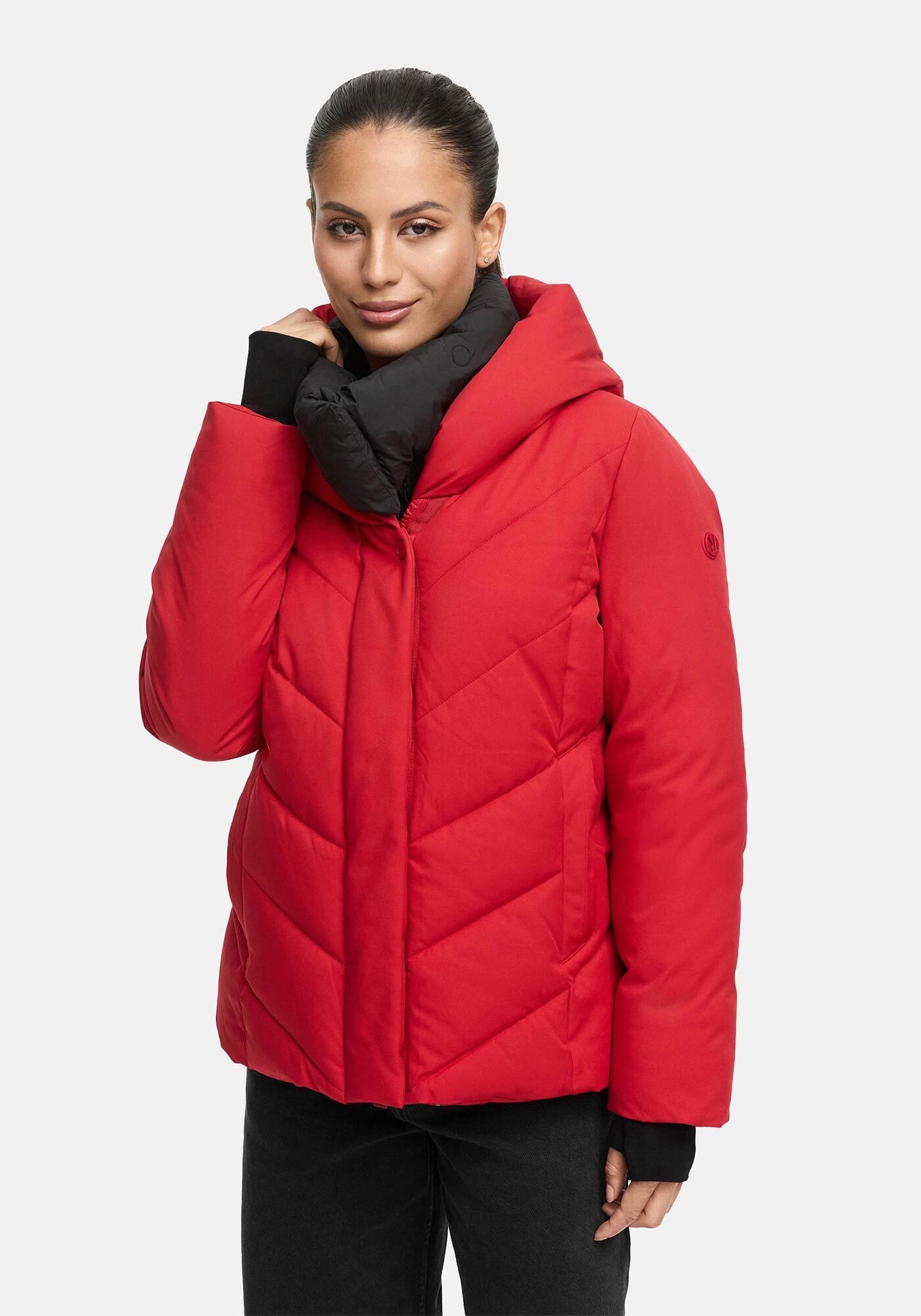 Marikoo, Damen, Winterjacke » Nadiraa Damen Herbst Winter Stepp Jacke N085«, Deep Red, XS, Deep Red, Vielseitige 2-in-1-Funktion - herausnehmbares 