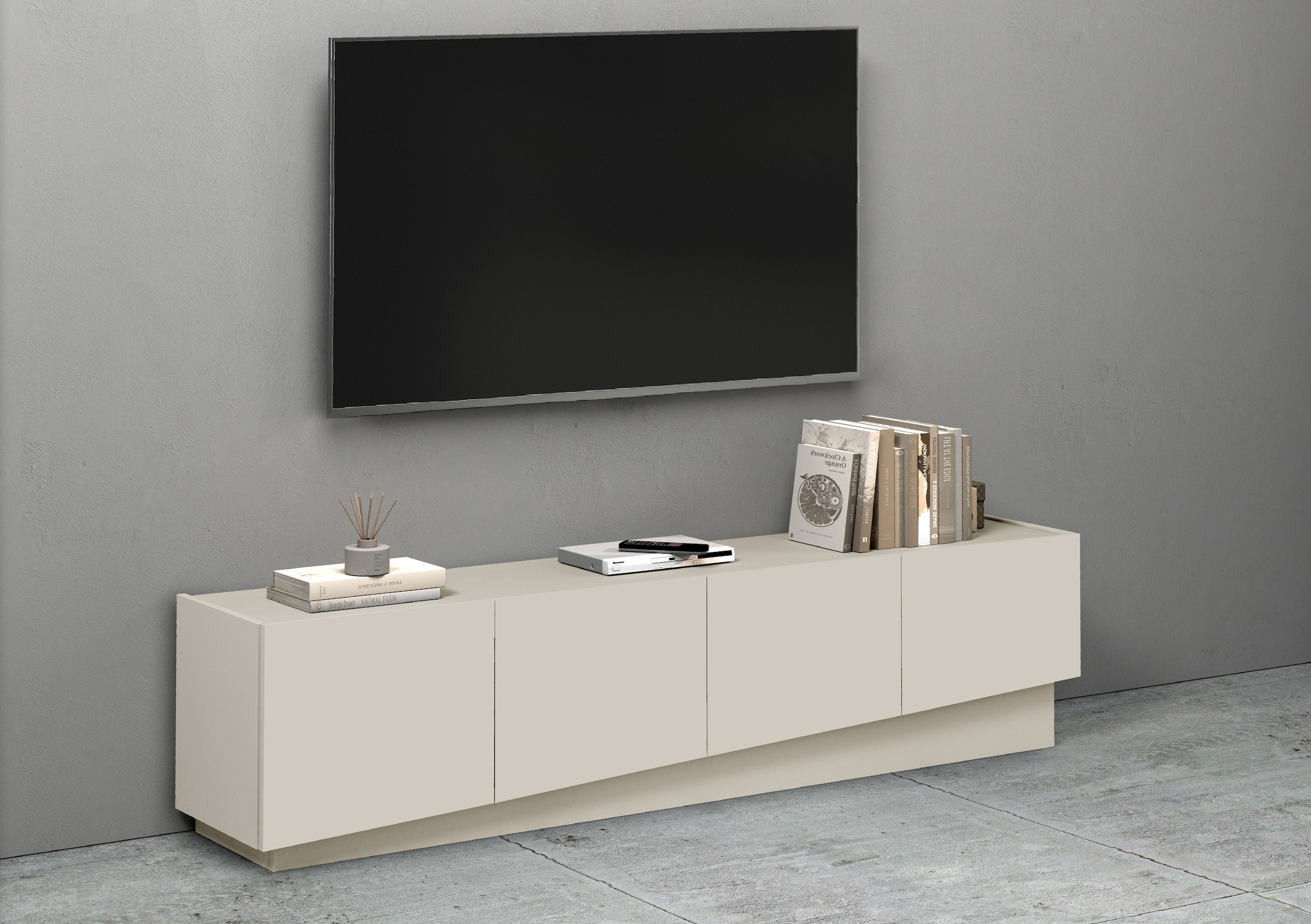 INOSIGN Lowboard »VELA, Lowboard, Breite 180 cm, Design mit schrägen Türen« 1 Stk. tlg. Made in Italy, Maße-B/T/H: 180x35x45, Lowboard, TV-Board, TV-Kommode