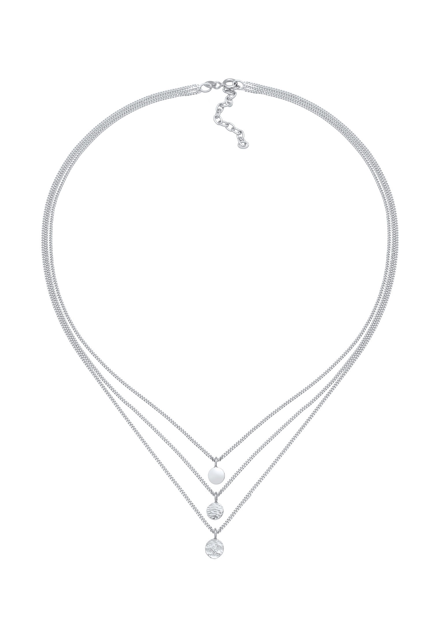 Elli Choker »Halskette Choker Layer Dreireihig Plättchen Boho 925 Silber«