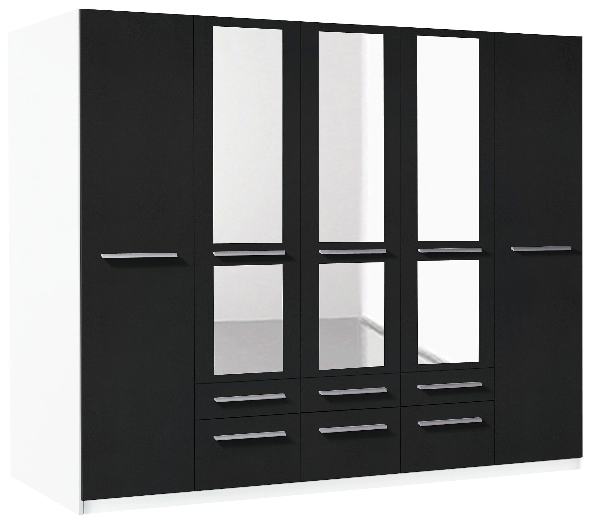 priess Kleiderschrank »Schrank Garderobe Wäscheschrank Barcelona in 5 Breiten«, viel Stauraum, geräumige Schubkästen, mit Spiegel, MADE IN GERMANY
