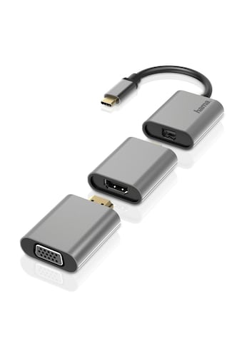 Hama USB-Adapter »Video-Adapter-Set 6in1, VGA USB-C Multiport Adapter Alu«, USB-C-Mini... kaufen