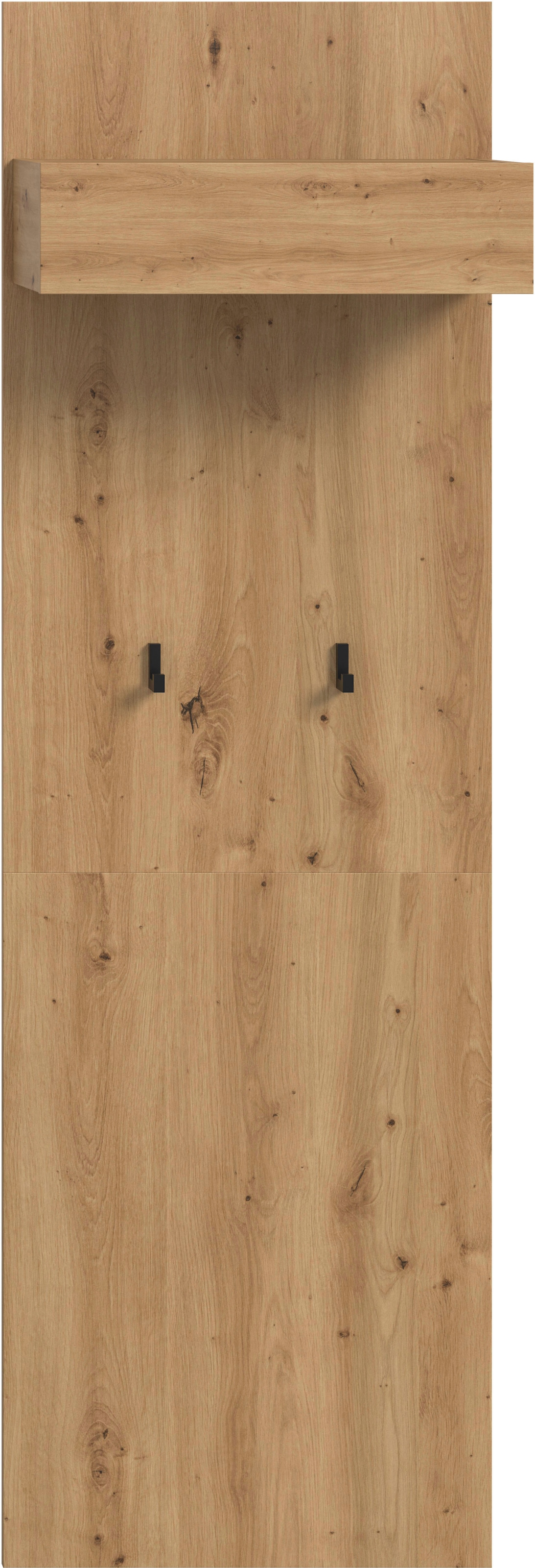 Home affaire Garderobenpaneel »EVRID, Höhe 160 cm, inkl. 2 Metall-Haken, Kleiderstnage und Hutablage« individuell mit anderen Artikel der Serie EVRID erweiterbar, 1 Stk. tlg. Paneel, Hakenleiste, Wandboard, Garderobe, Wandpaneel